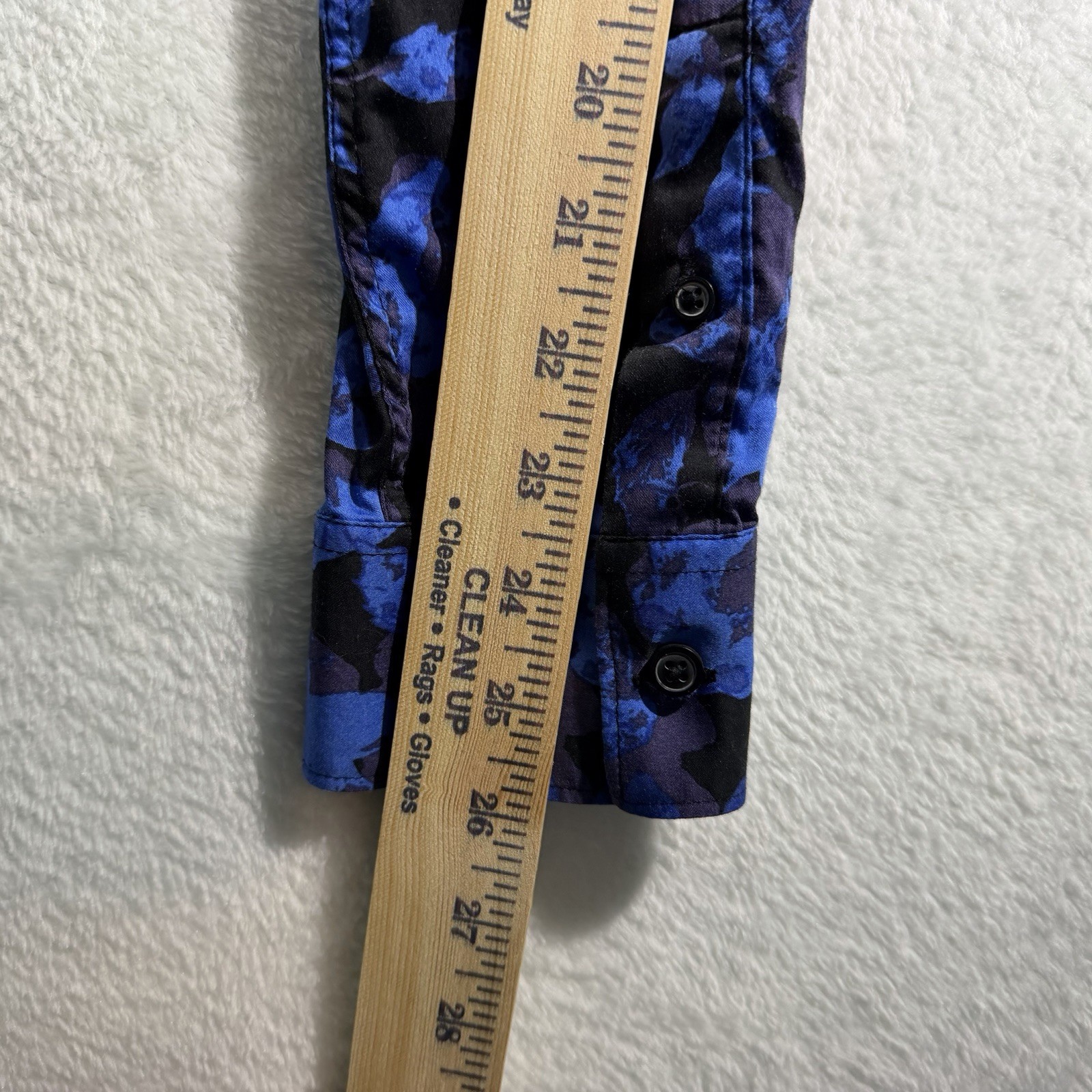 Guess Blue Floral Cotton Blend Long Sleeve Button-Up Shirt Men’s M Spring Summer