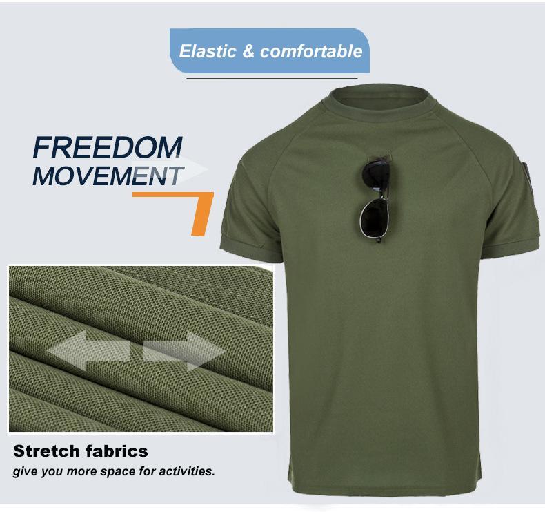 Men’s Short Sleeve Tactical Polo T-Shirt Quick Dry Combat Team Work Casual Shirt