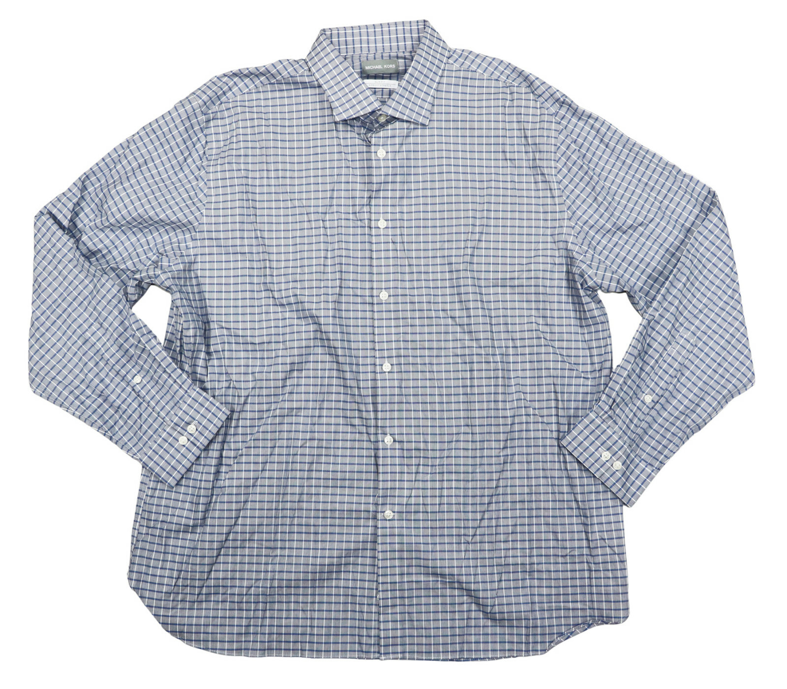 Michael Kors Slim Fit Airsoft Stretch Long Sleeve Button Down Shirt XXL NWT Navy