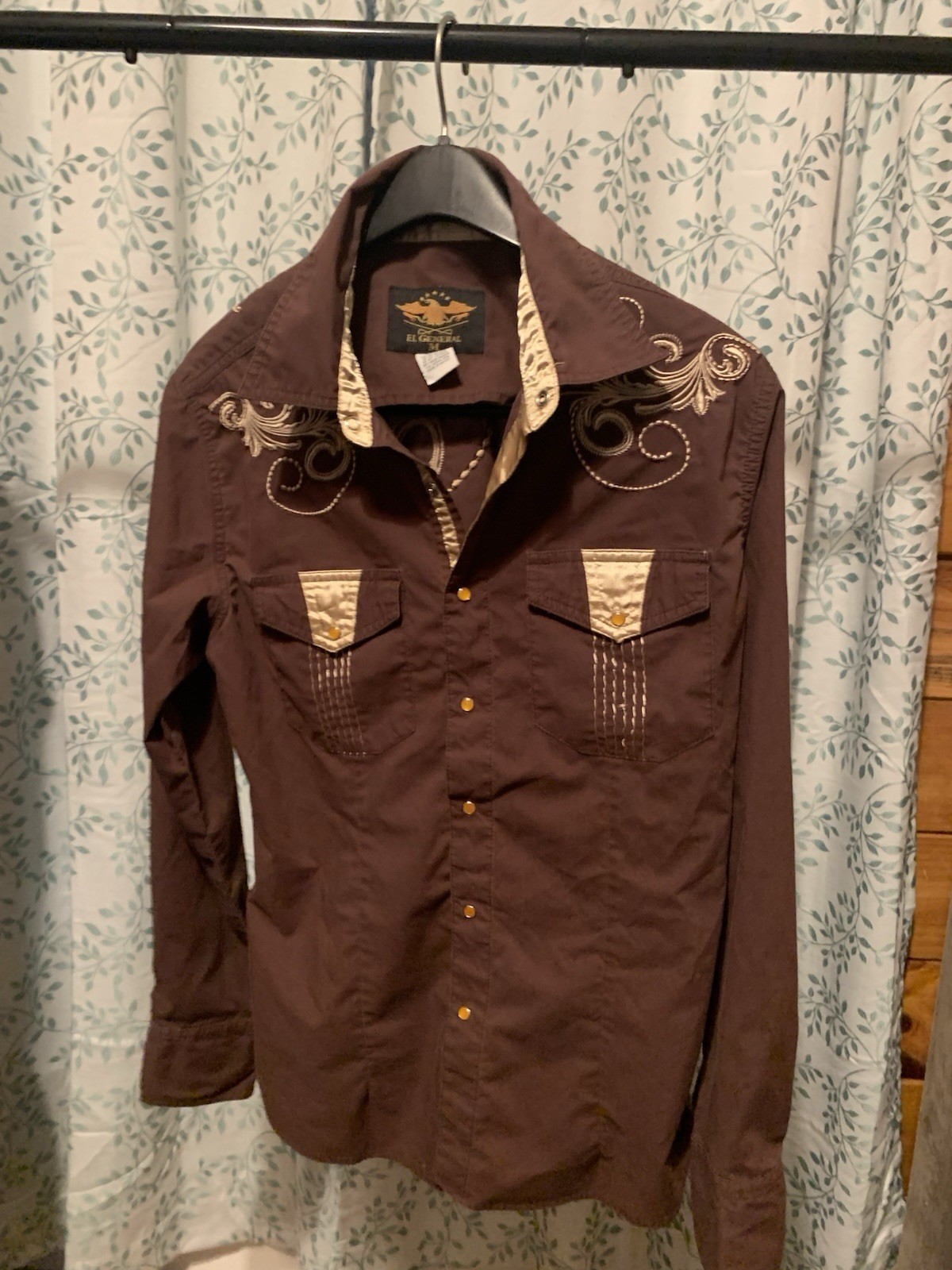El General Men’s Embroidered Western Shirt , Some Stitching Missing See Pictures