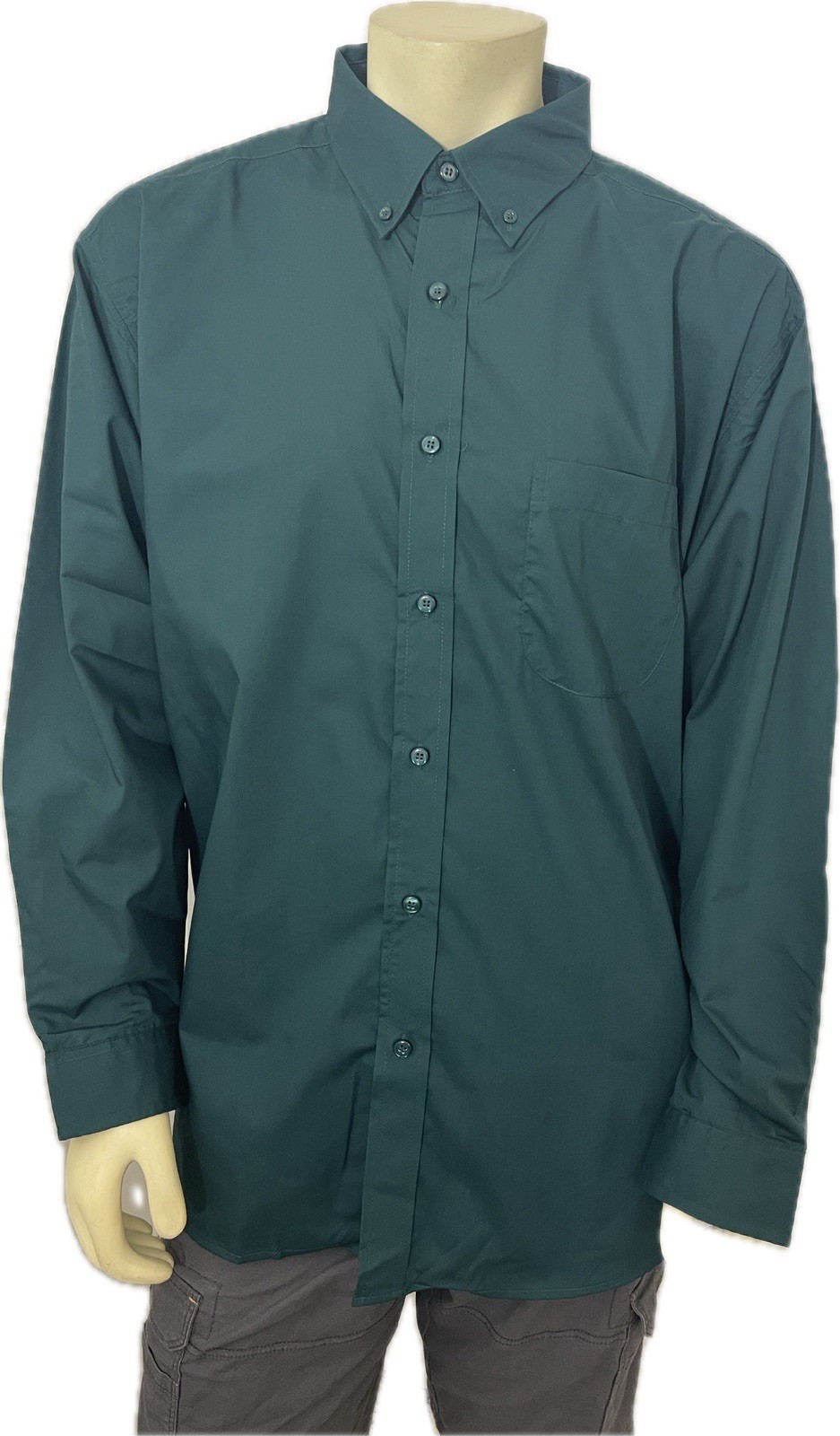 Blue Generation Men’s Button Front Dress Shirt Green Long Sleeve Button Down XL