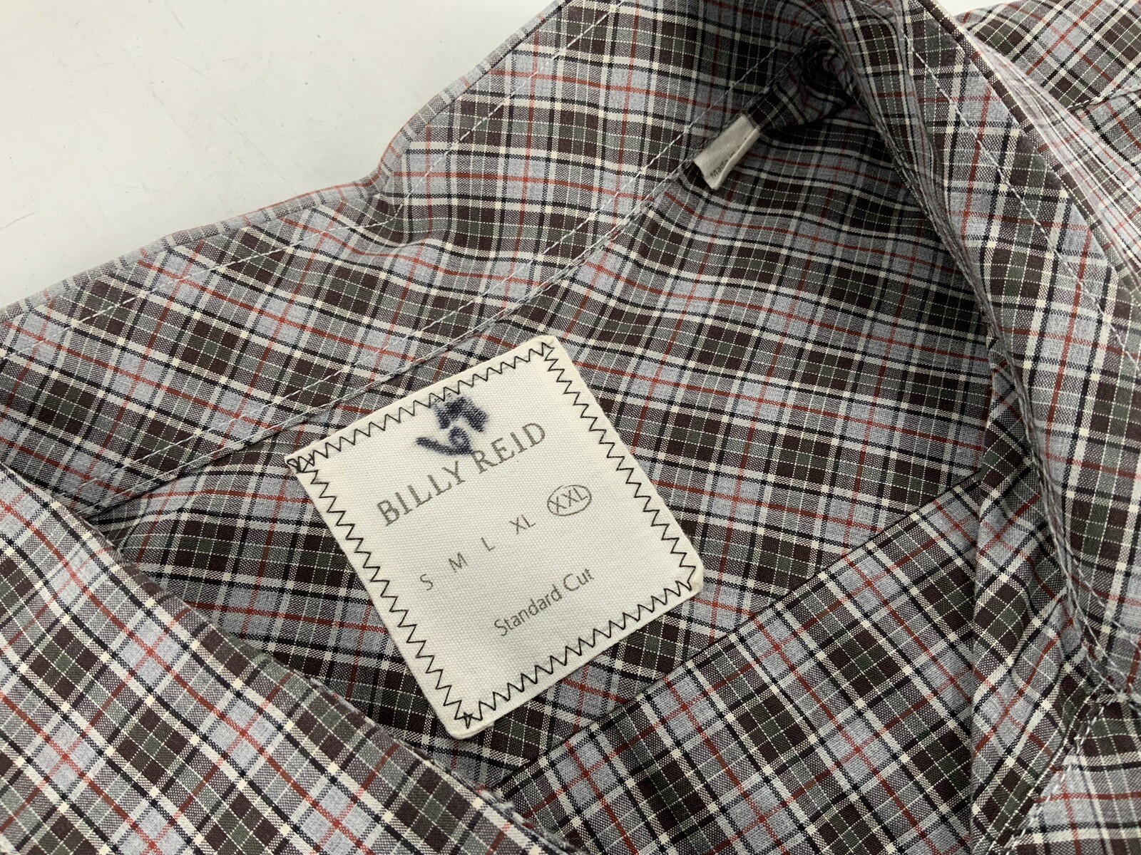 Billy Reid Standard Cut Button-Up Shirt XXL Brown Plaid Cotton Italy YGI C3-270