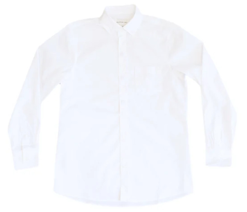 Dapper Boi Men’s White Poplin Essential Long Sleeve Button-Up Size 2XL NWT