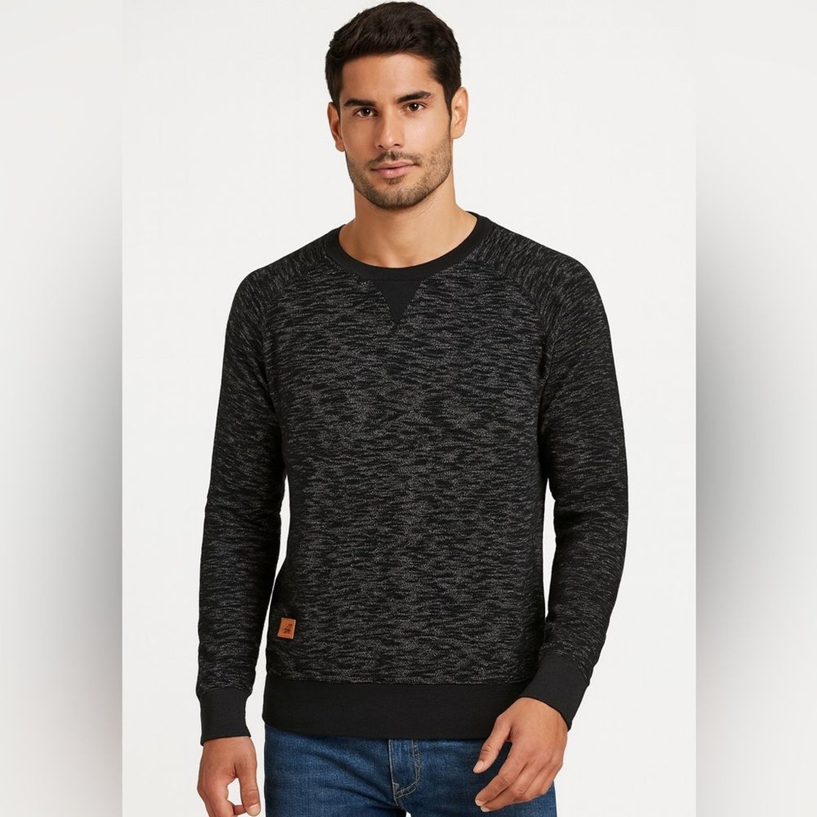Kangol Charcoal and Black Knit Men’s Burnout Sweater M