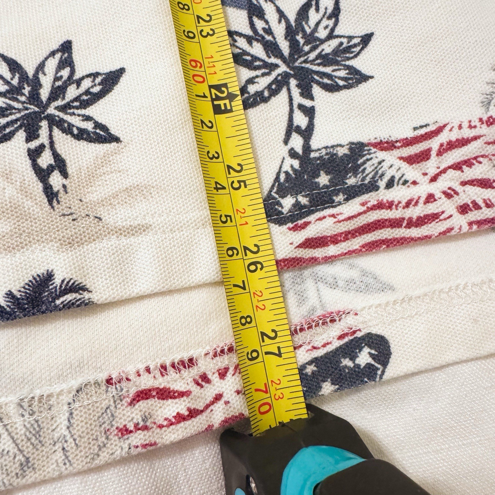 Men’s American Flag Hawaiian Print Polo MEDIUM C&B Sport Patriotic 100% Cotton