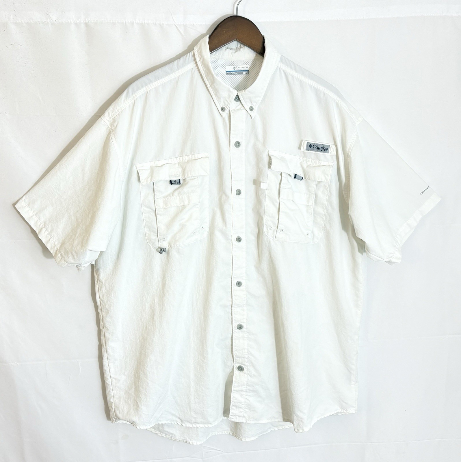 Columbia PFG Bahama II Men’s Size XL White Short Sleeve Vented Fishing Shirt