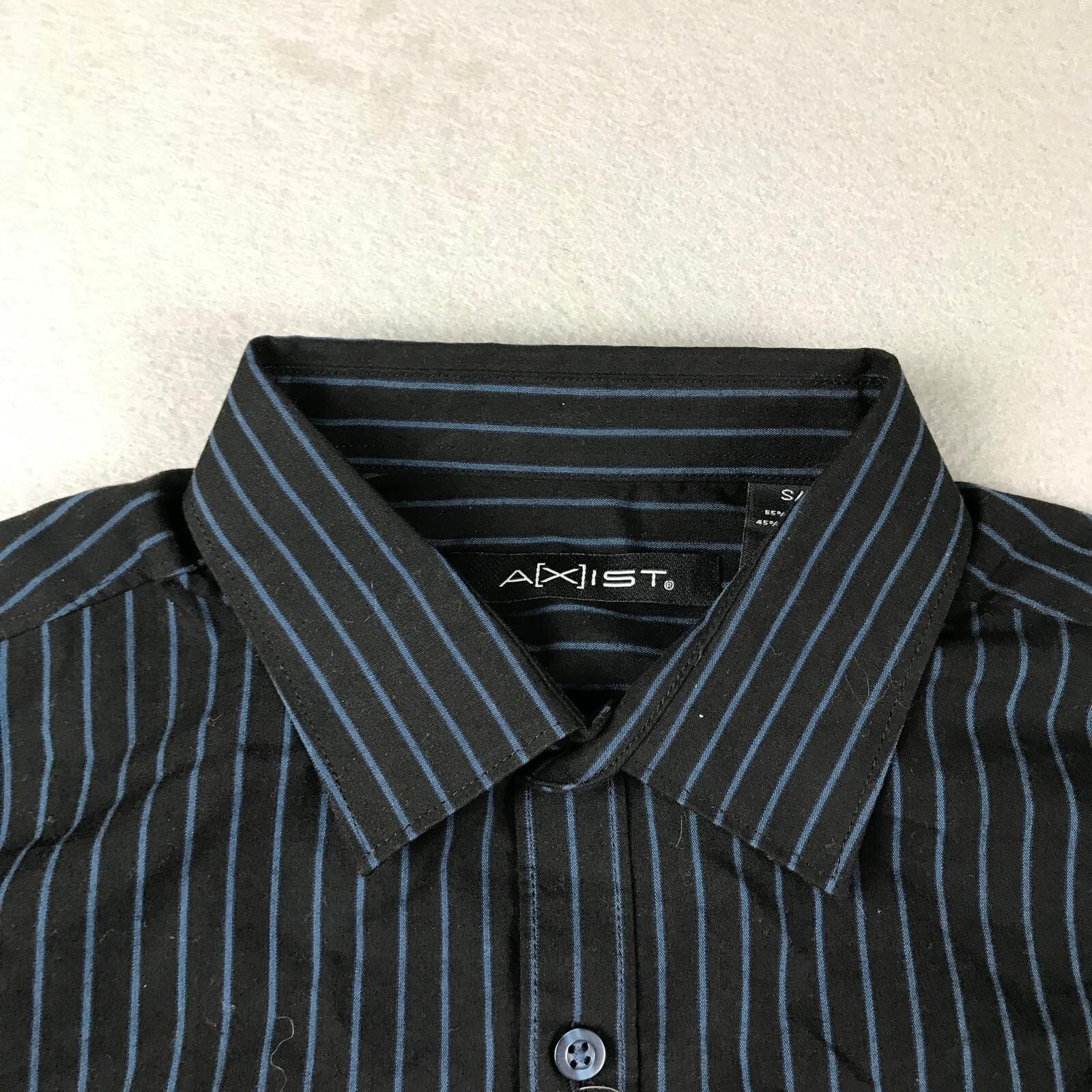 Axist Shirt Mens Small Black Striped Button Up Long Sleeves Total Eclipse NWT