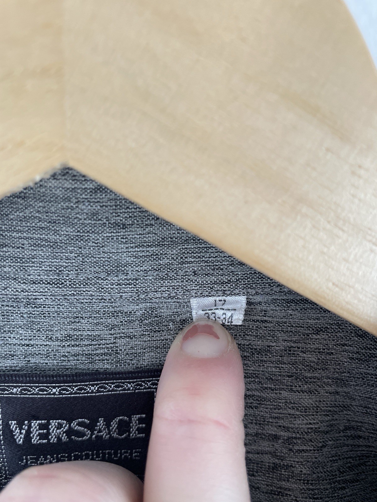 Vtg Versace Jeans 17 33-34 Gray Button Down Long Sleeve Shirt Men’s 90s
