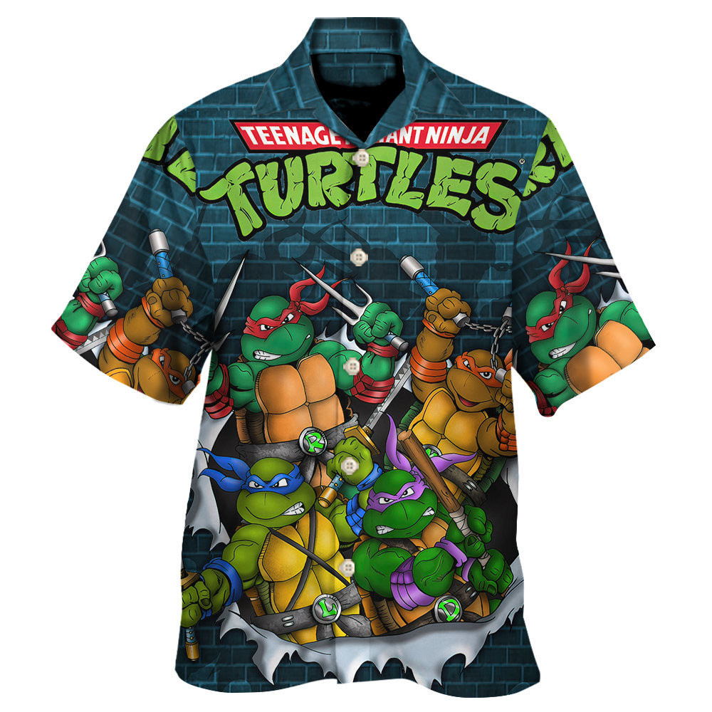 Teenage Mutant Ninja Turtles Aloha Summer Beach Button Down Hawaiian Shirt