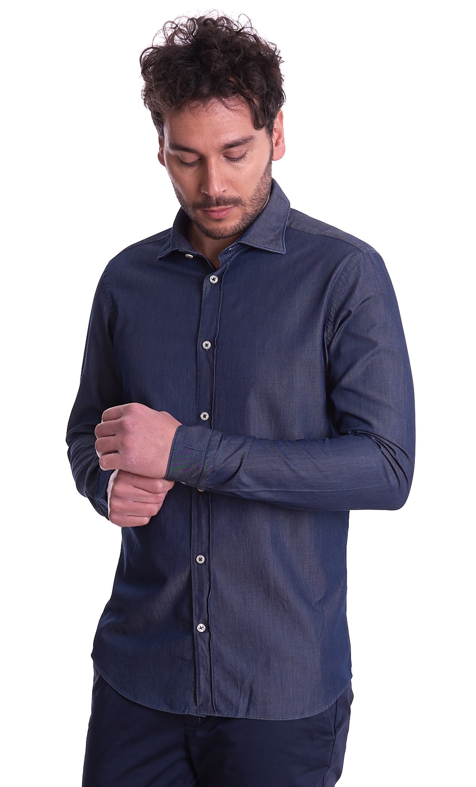 MENS LIGHTWEIGHT SLIM FIT DENIM MAST SHIRT SHIRT