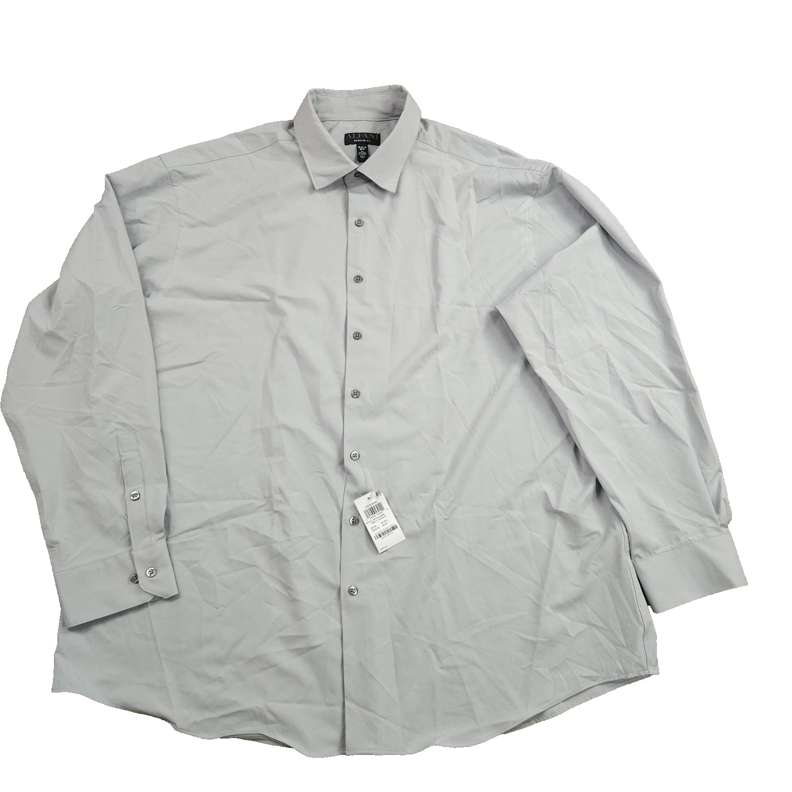 Alfani Men Shirt 18-18 1/2 36-37 Misty Harbor Regular Fit Travel Ready Solid 2XL
