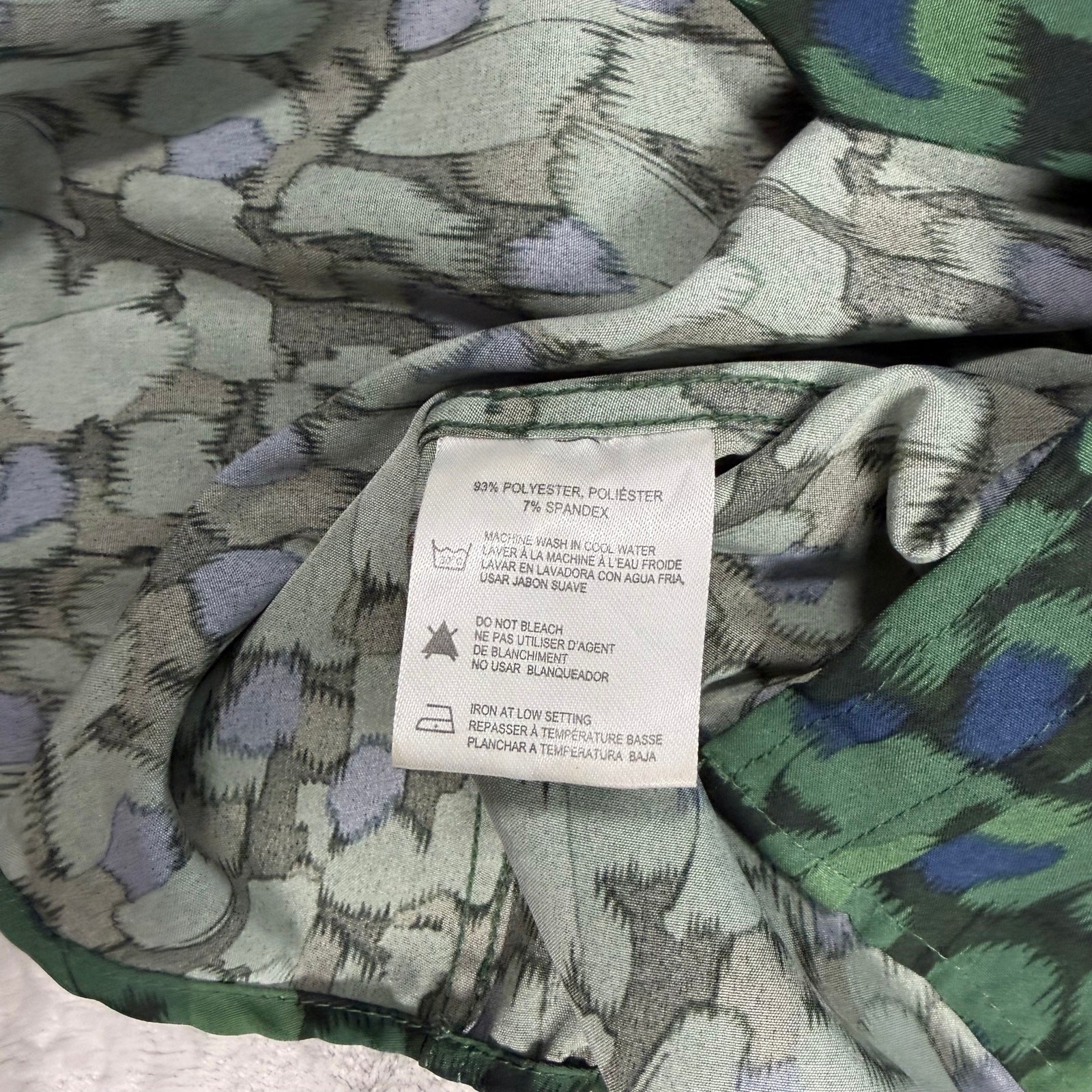 Heritage Report Collection Shirt Mens XL Green Abstract Button Up 4 Way Stretch