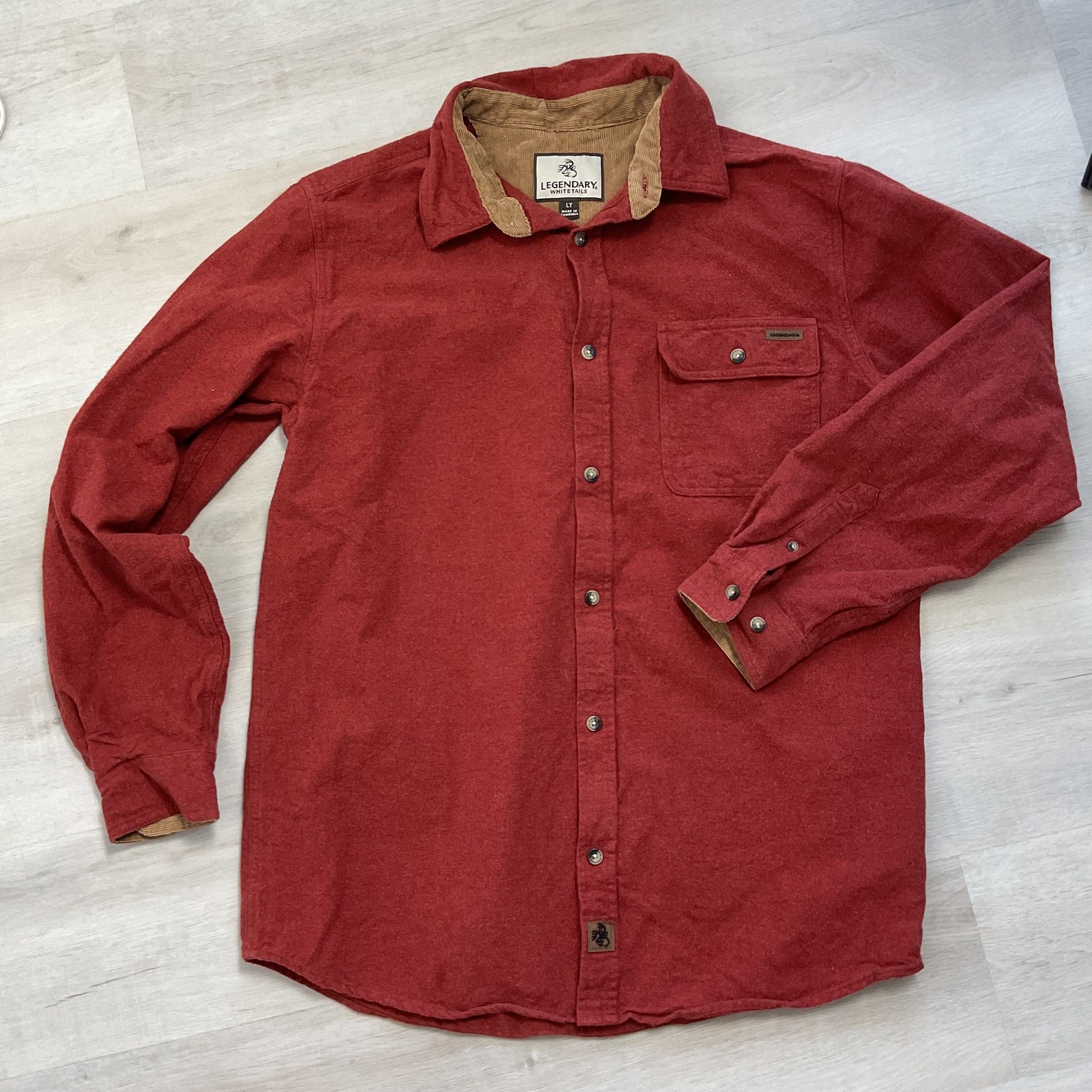 Legendary Whitetails Button Down Pure Cotton Flannel Mens LT