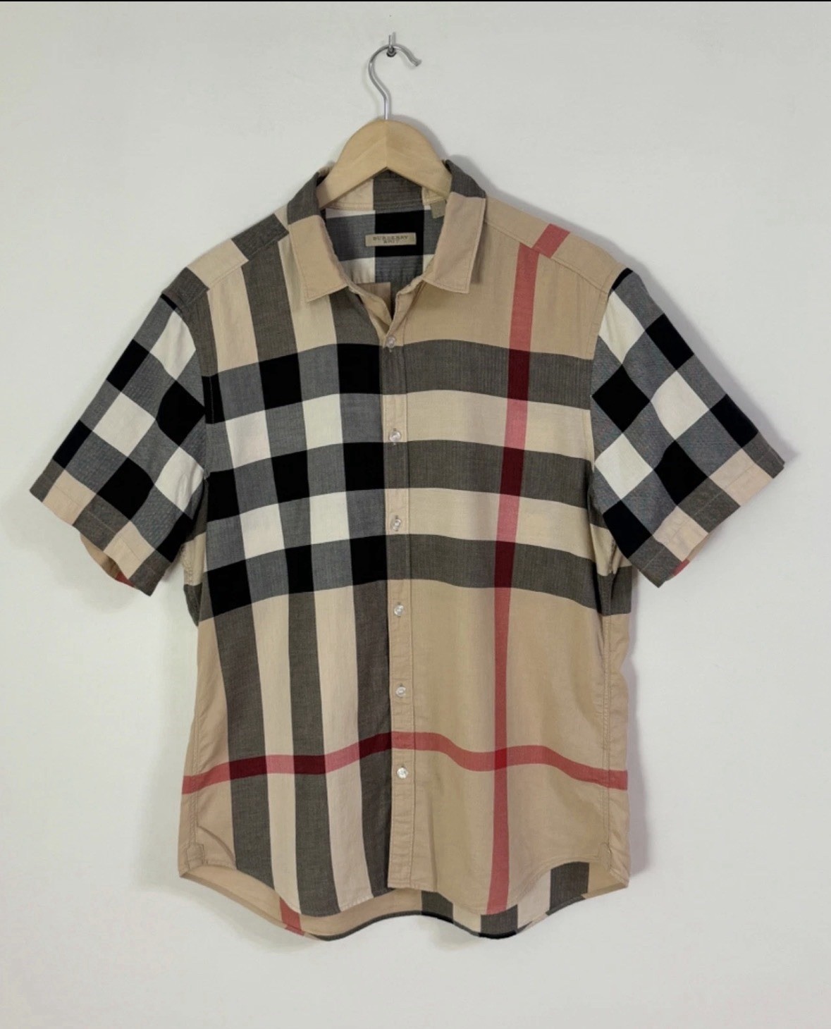 Burberry Brit Nova Check Plaid Button Up Shirt Short Sleeve Checkered Men’s Sz L