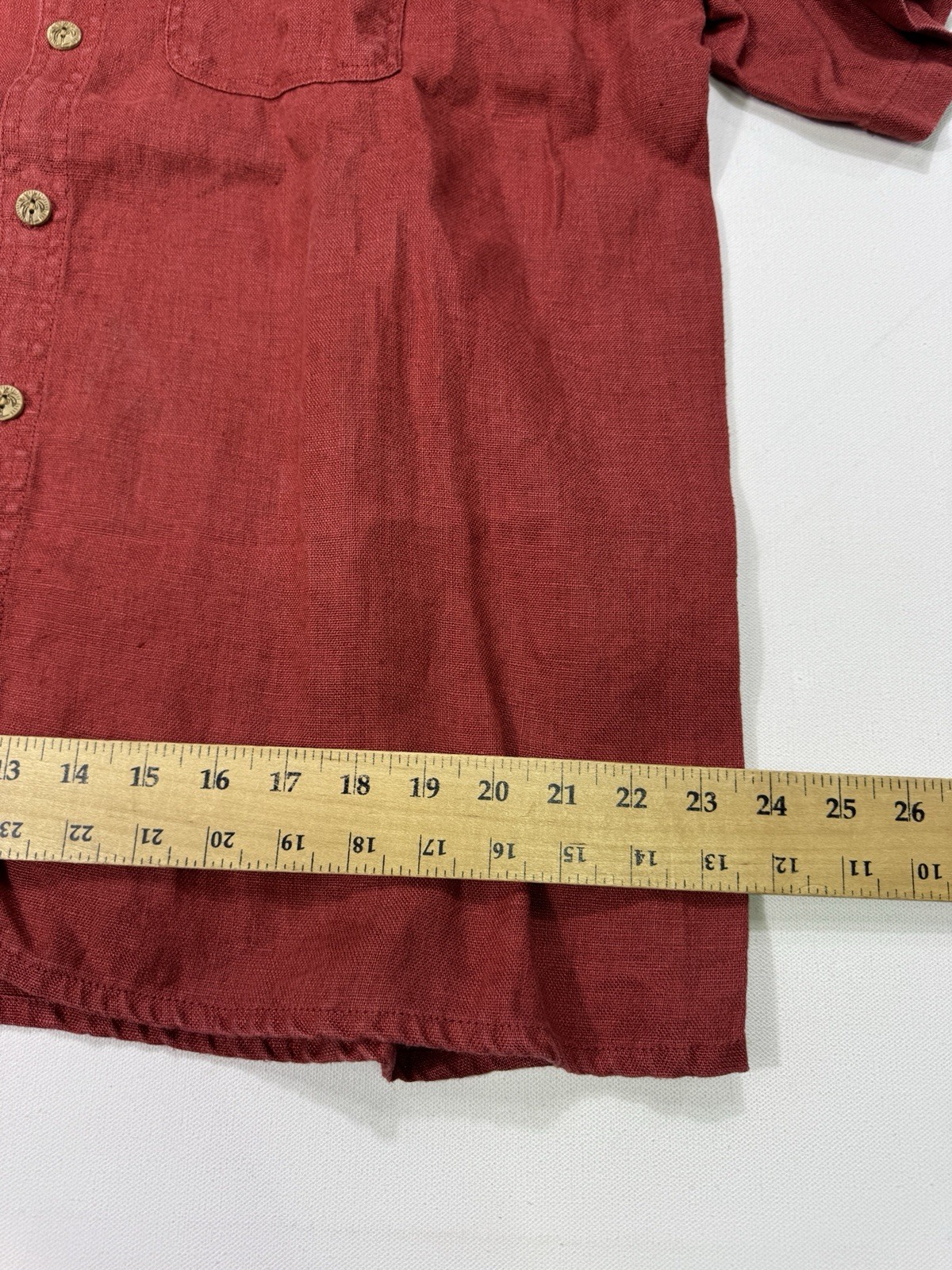 Dash Hemp Santa Cruz 100% Hemp Button Shirt Men’s XL Relaxed Hippie Resort Red