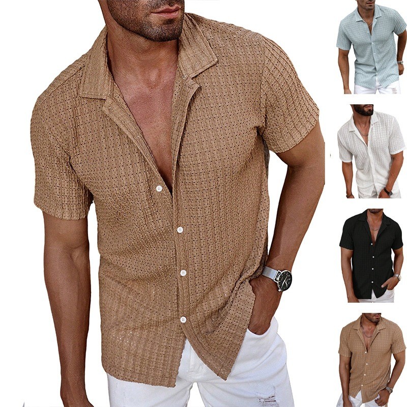 Men’s New Summer Button Lapel Casual Shirt
