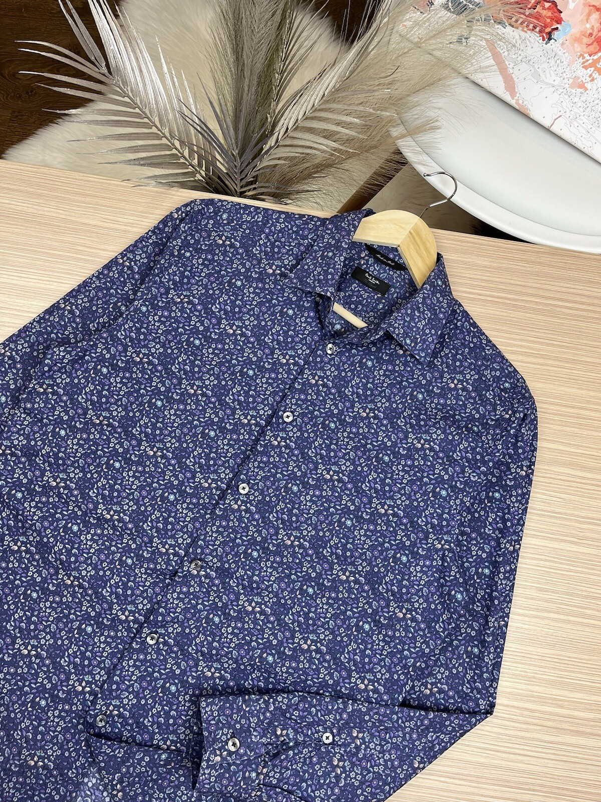 Paul Smith London The Byard Floral Shirt Made in Italy Mens 15.5 39 M Slim