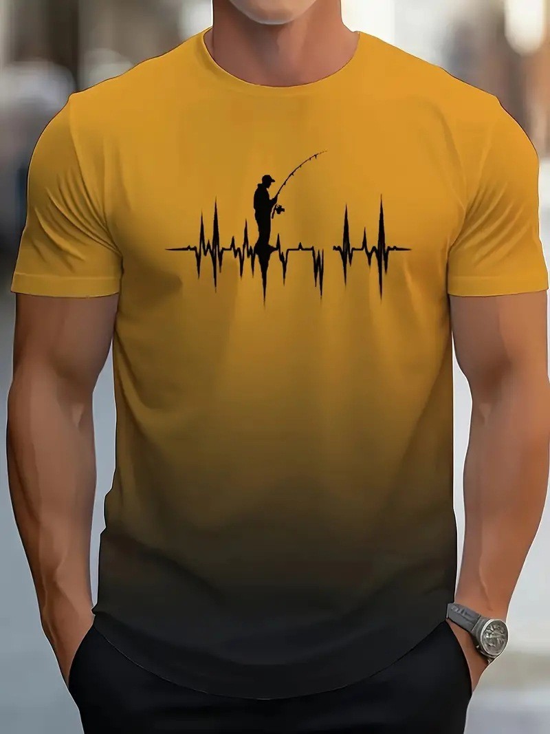 Gradient fashion print short-sleeve T-shirt