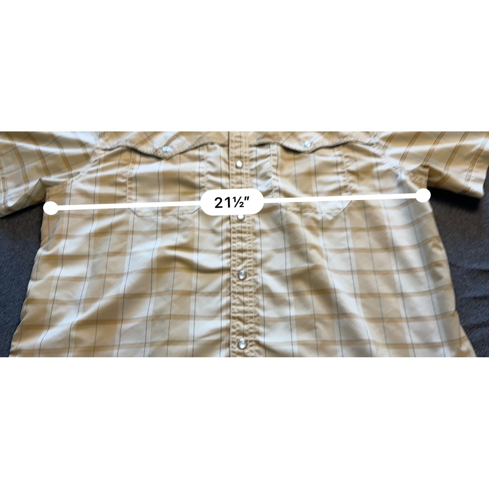 Howler Brothers Open Country Shirt Mens Large Tan Plaid Short Sleeve Pearl Snap