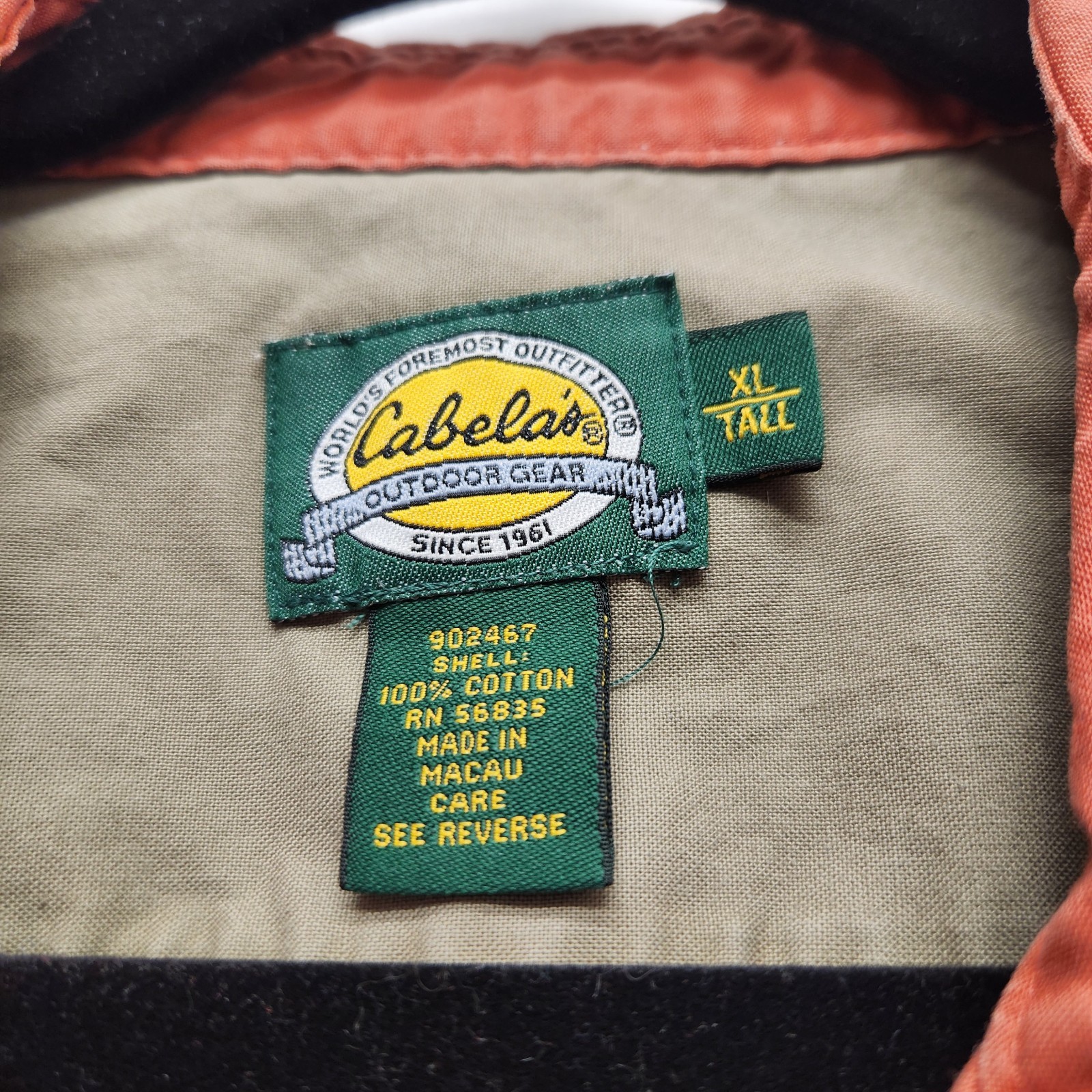 ⭐️Vintage Cabelas Safari Field Shirt XL Tall Rust 100% Cotton Rugged Gorpcore