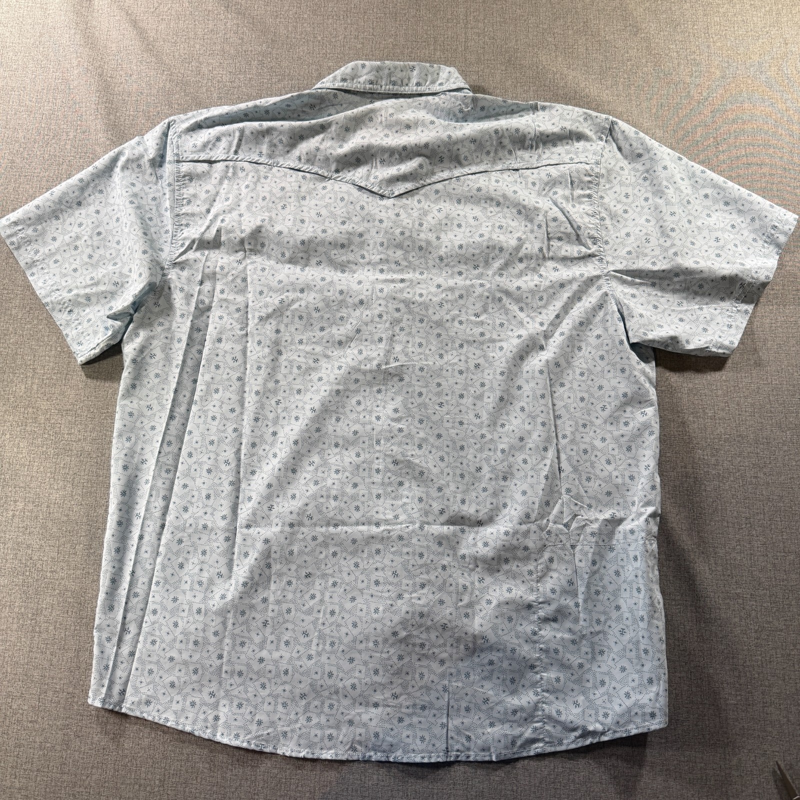 Howler Bros Open Country Shirt Mens XL Blue Agave Short Sleeve Snap Vent Fishing