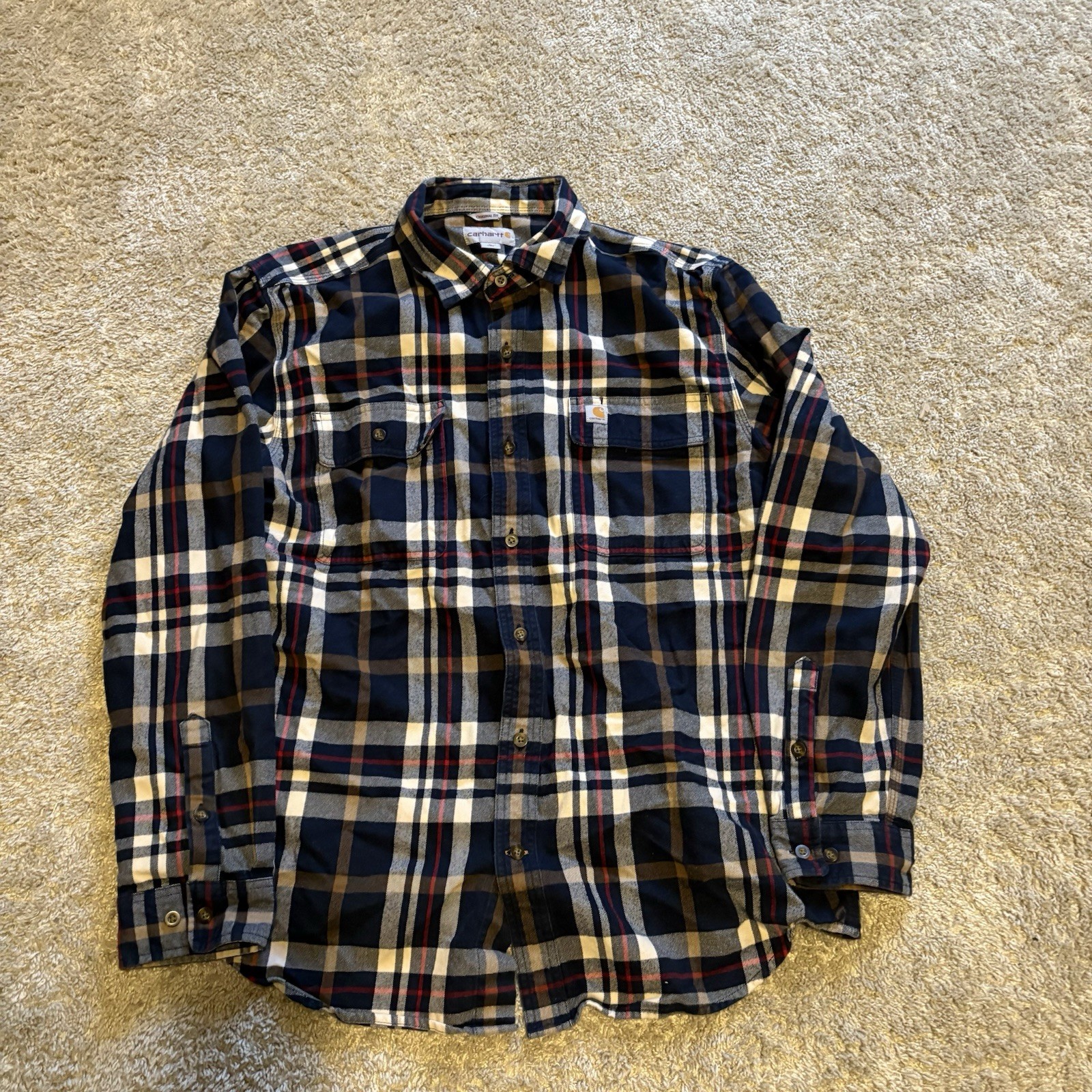 Carhartt Multi Color Flannel Shirt Men’s Large Traditional Fit Button Up