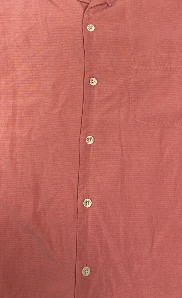Tommy Bahama 100% Silk Camp Shirt Sleeve Button Up Color Coral Size Medium