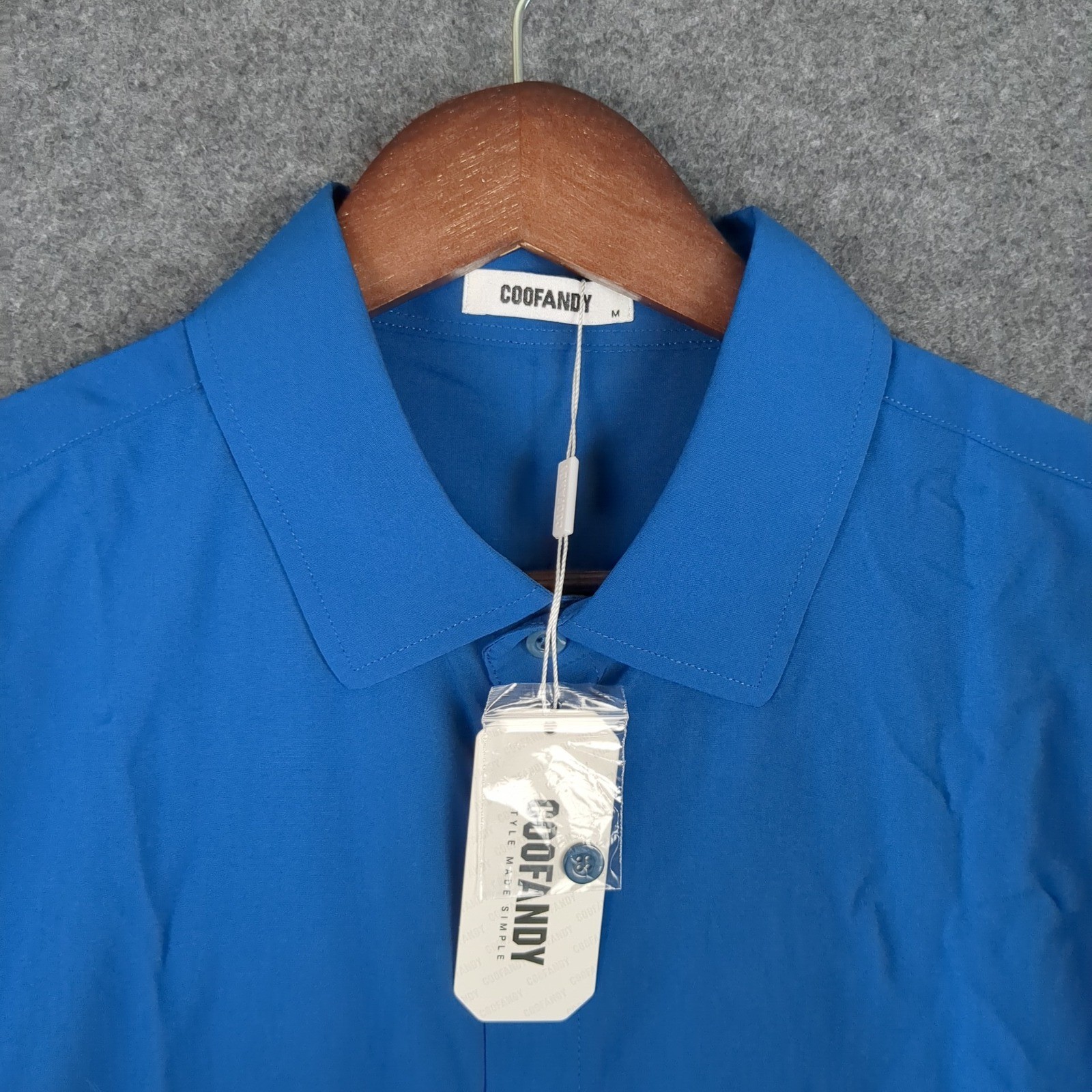 COOFANDY Mens Long Sleeve Button Down Shirt Blue Size M New With Tags