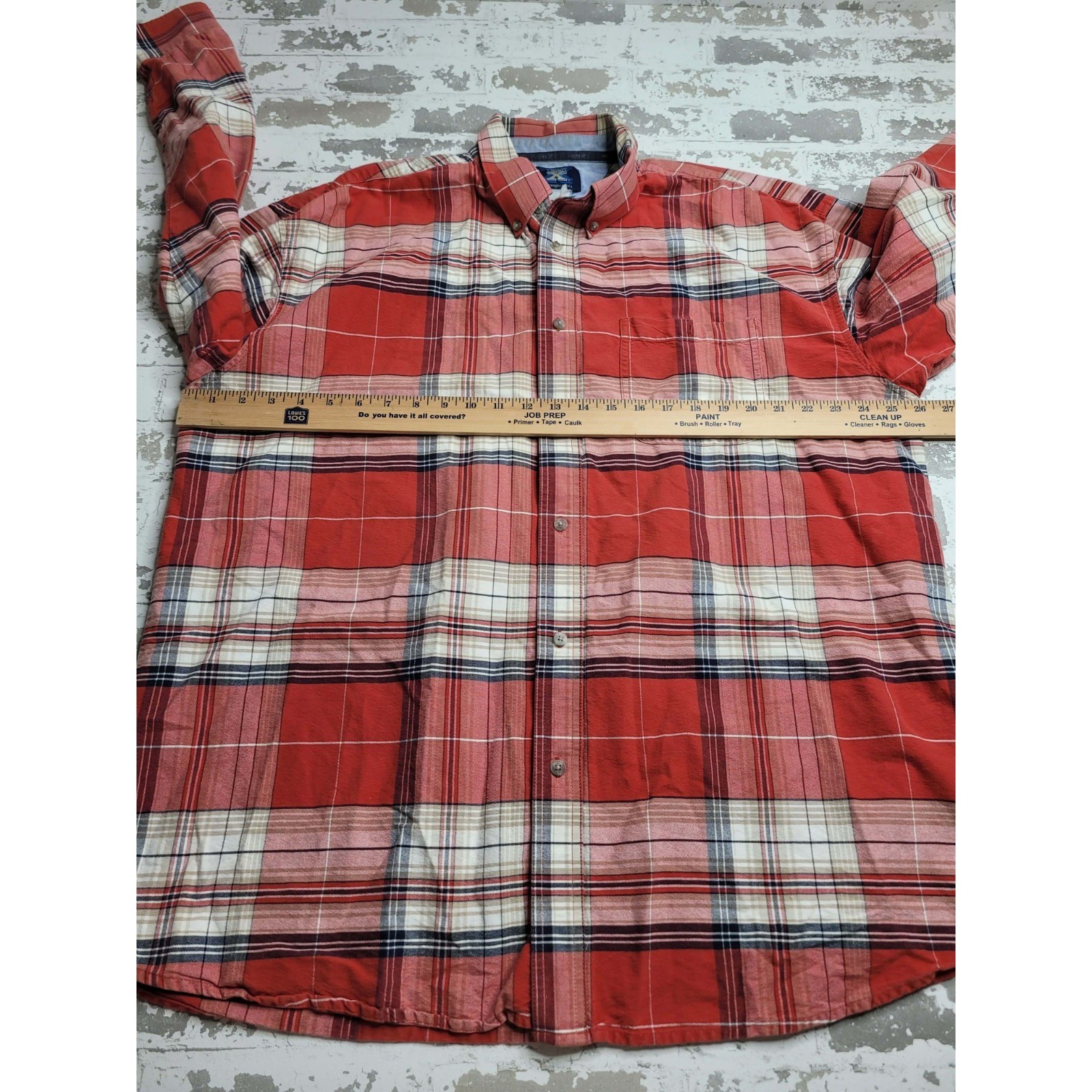 Wrangler 20X Red Plaid Long Sleeve Button Up Shirt Men’s XXL (?) Western Cowboy