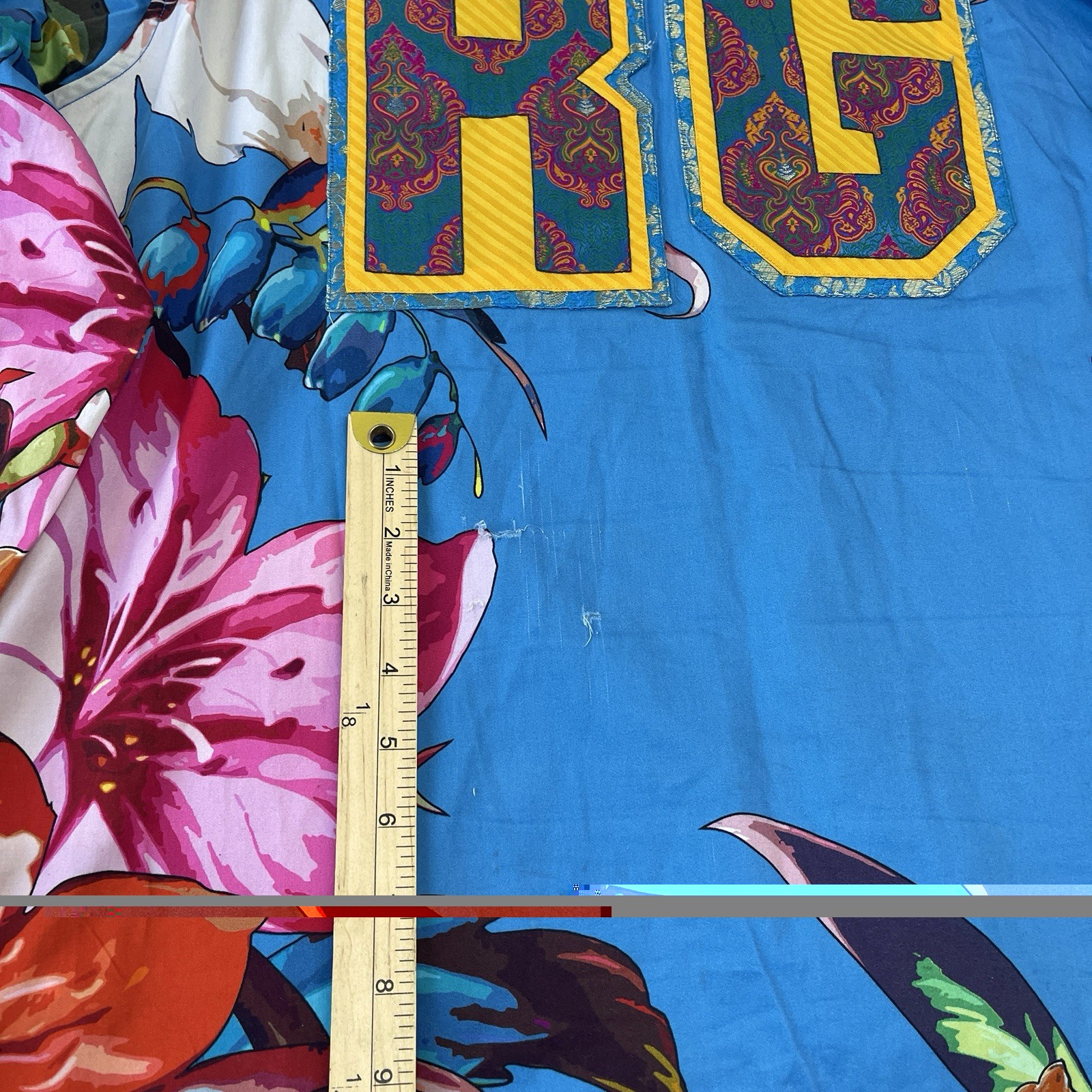 Robert Graham Shirt XL Limited Edition Floral Big Letters Studded Art FLAW*