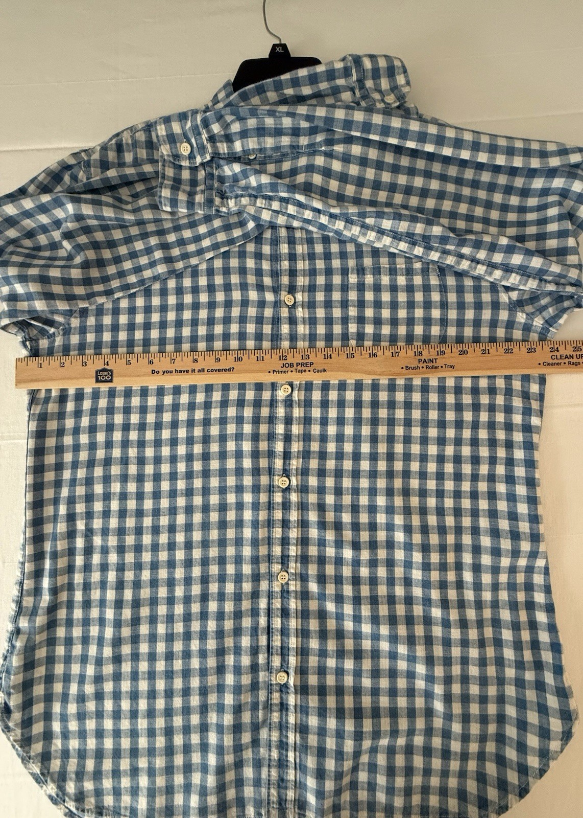 Vintage Levi’s Made & Crafted Button Down Shirt Blue Checked Plaid Italy Men’s L