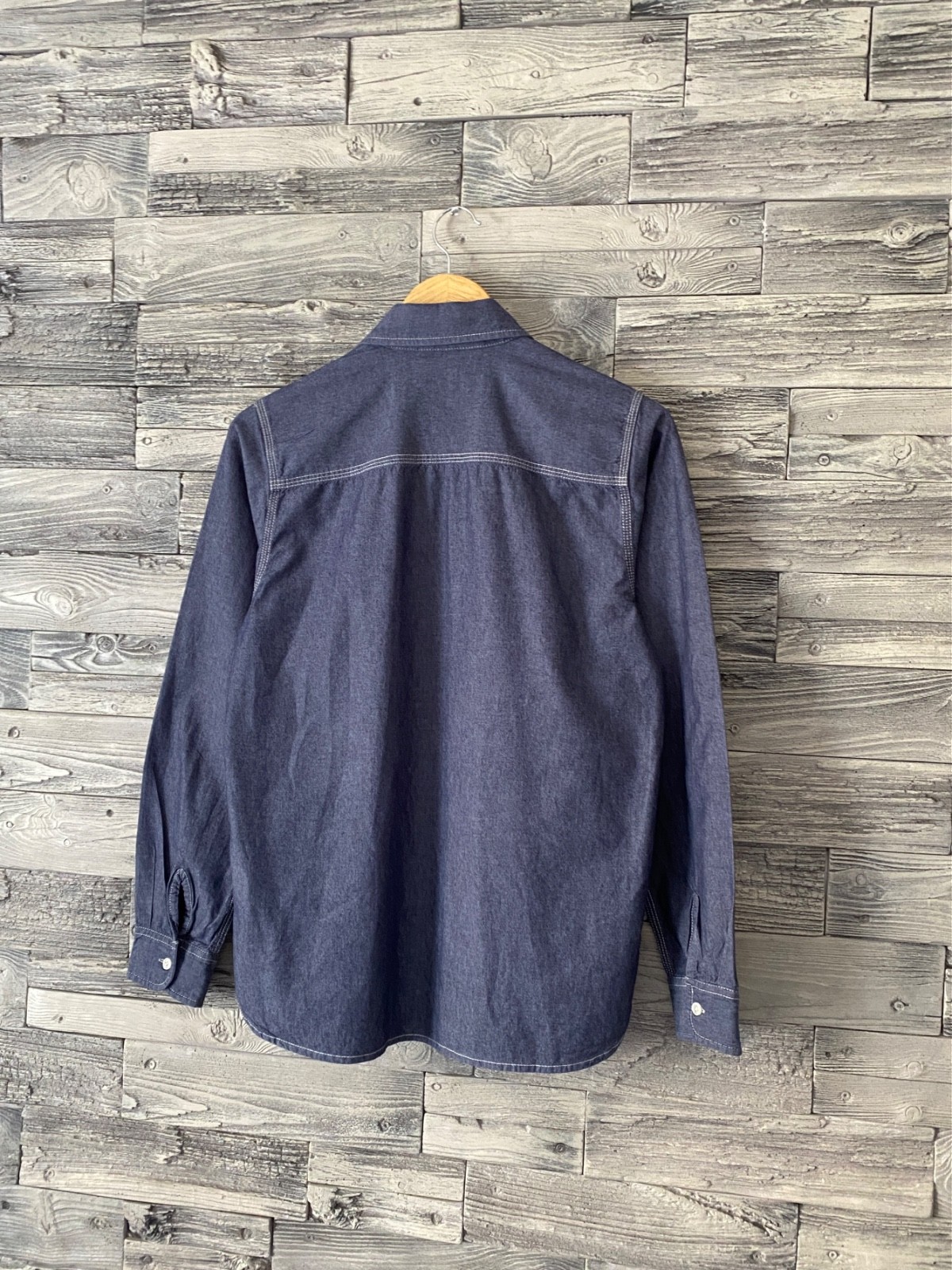 CARHARTT WIP Men’s Workwear L/S STATE Indigo Blue Casual Logo Shirt Size S