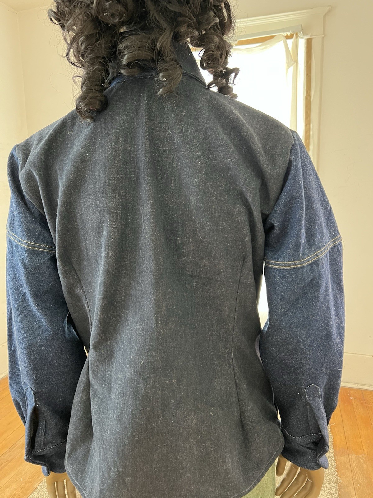 Western Bib Shirt Cheetah & Denim By A Herman USA L US Seller