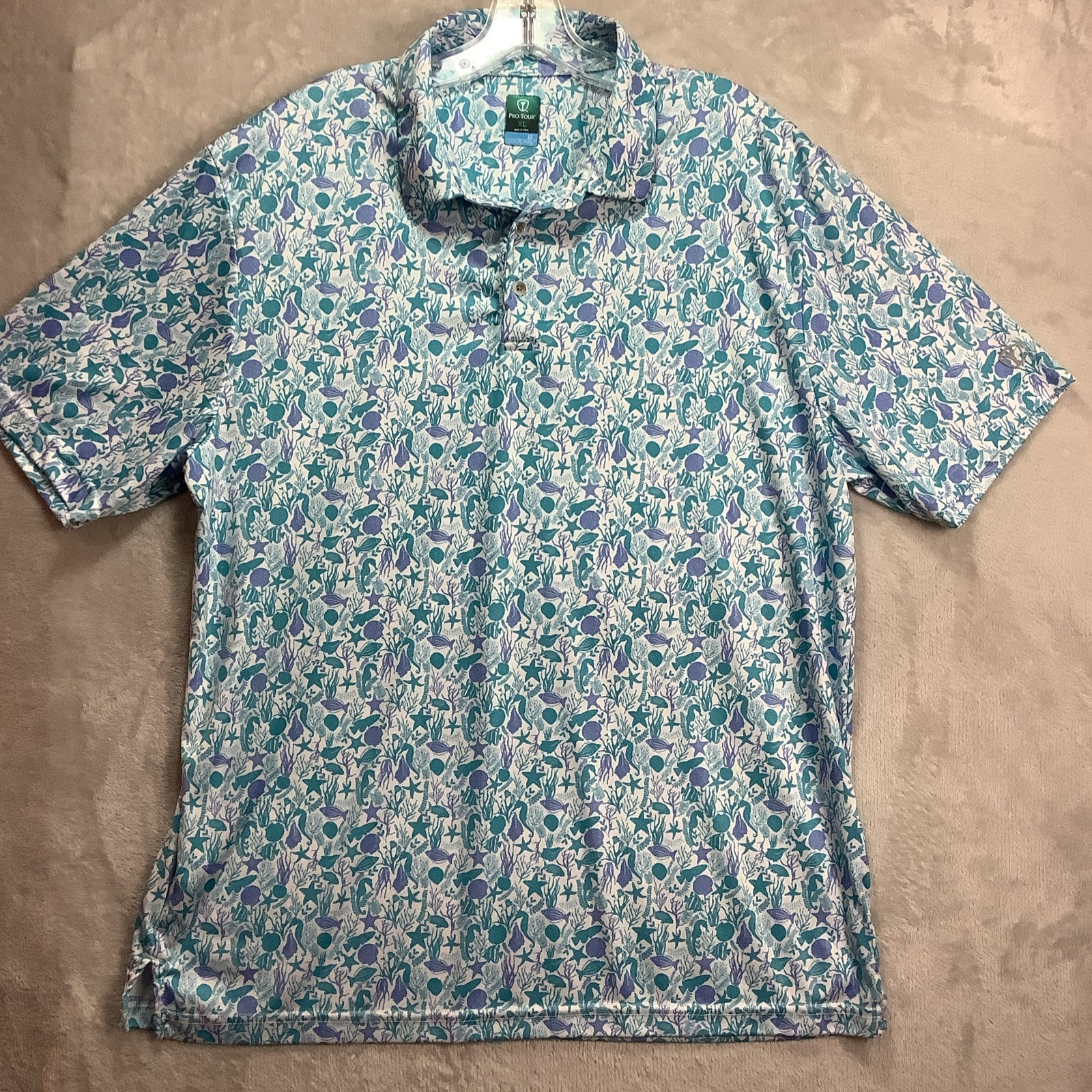 Pga Tour Pro Series Golf shirt Men’s size XL Cool play Short Sleeve beach theme