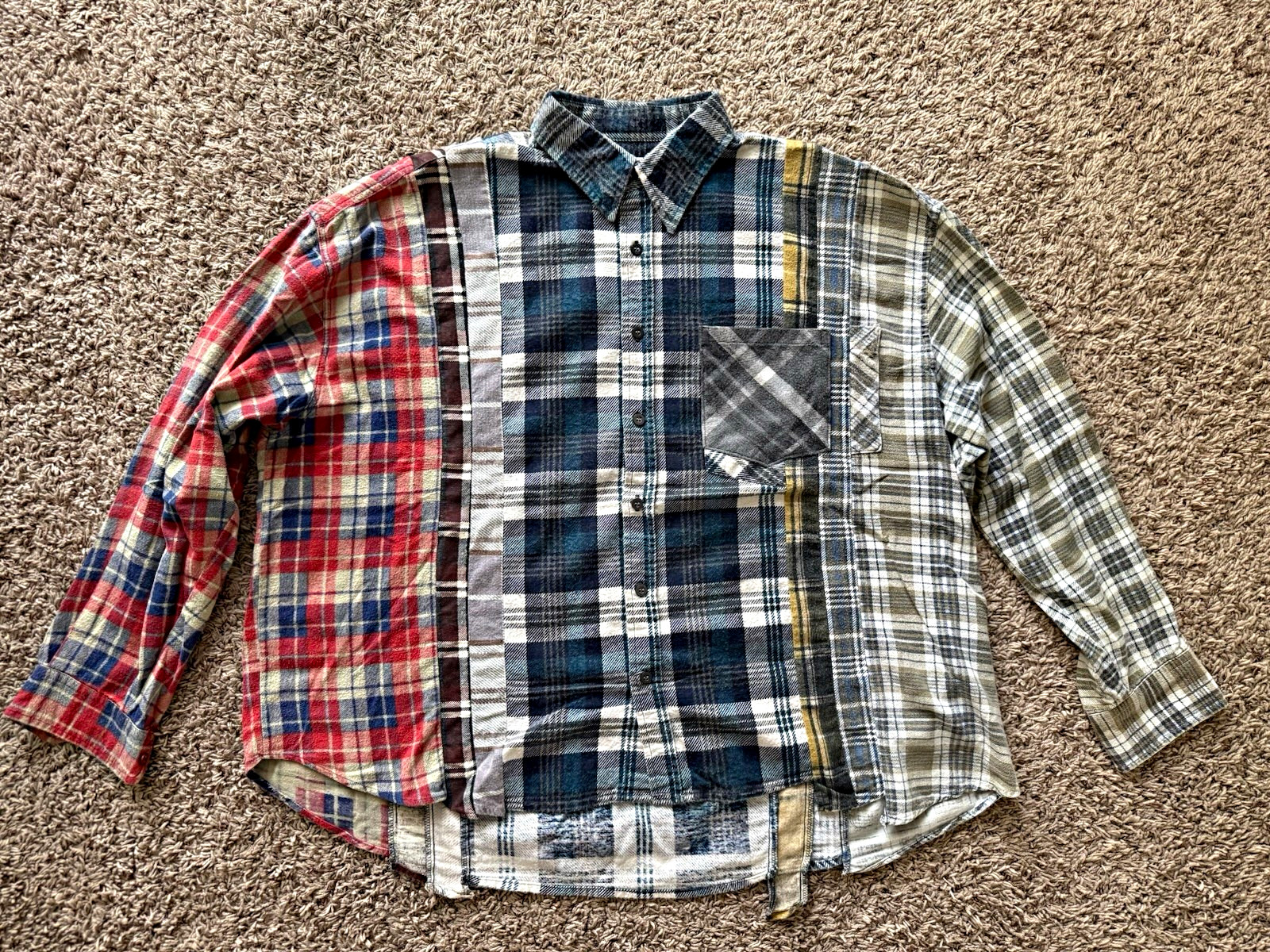 Needles Rebuild 7 Cuts Flannel Shirt Wide Fit L/Xl