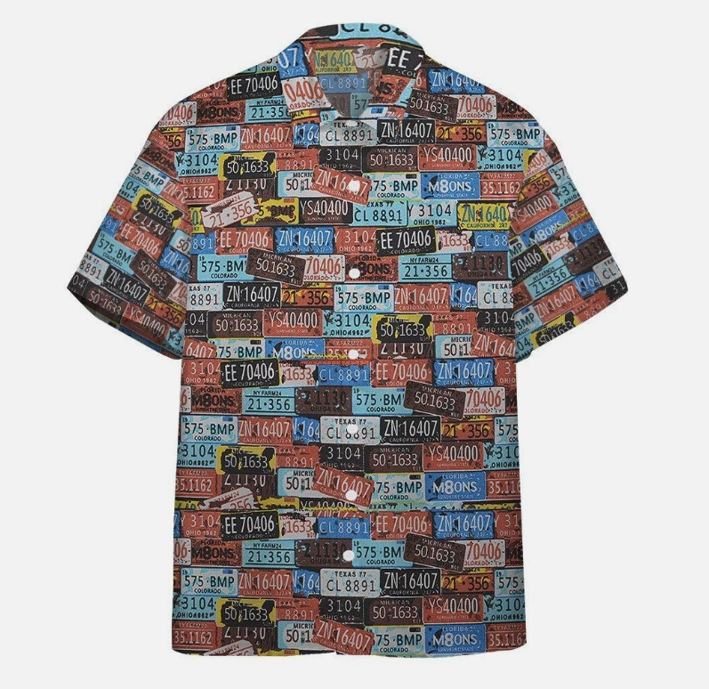 Gearhumans 3d Vintage License Plate Number Custom Hawaii Shirt