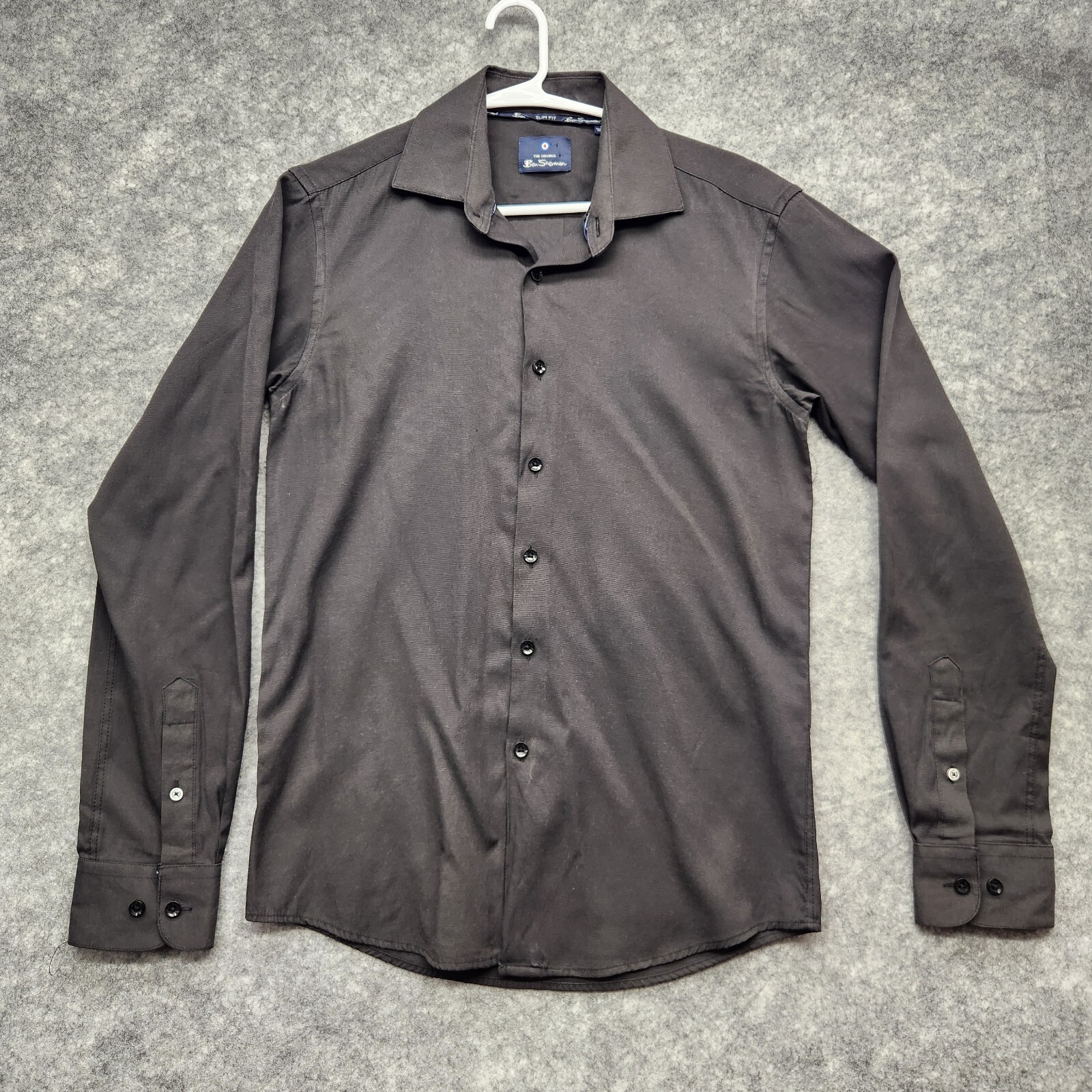 The Original Ben Sherman Long Sleeve Small Black Slim Fit Convertible Cuff