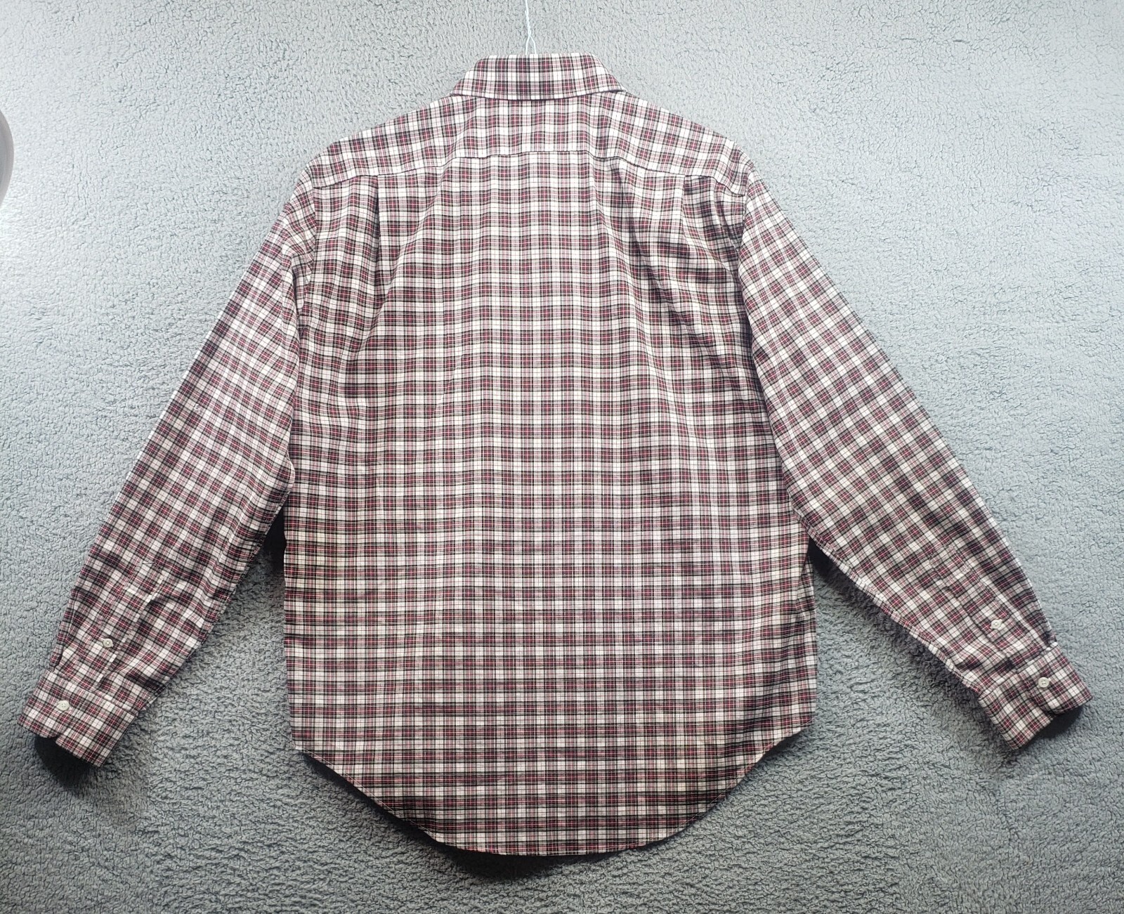 Ralph Lauren Shirt 16.5 Red Green Plaid Button Down None Iron 36/37