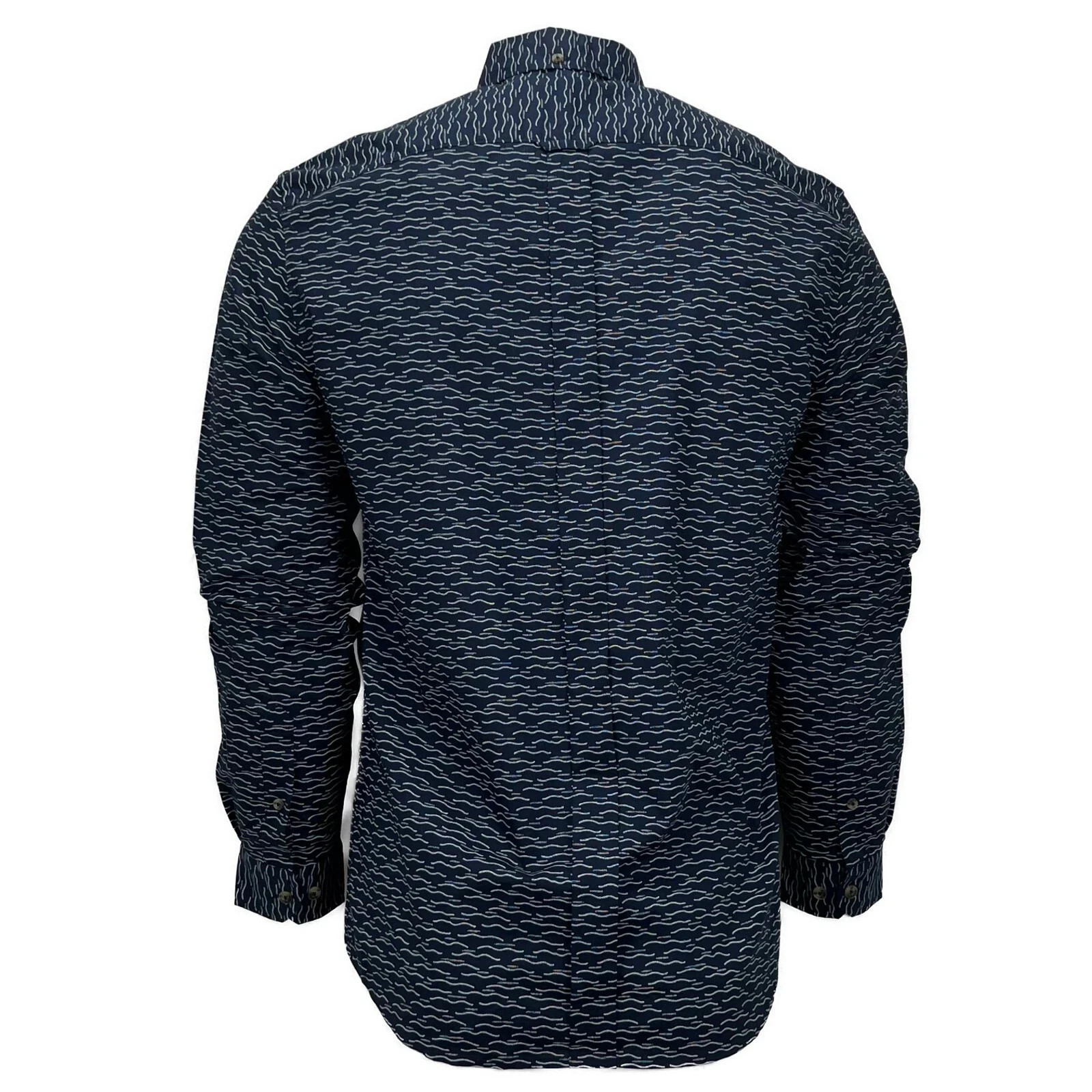 BEN SHERMAN 100% Cotton Men’s Wave Casual Long Sleeve Shirt – M – Indigo Blue