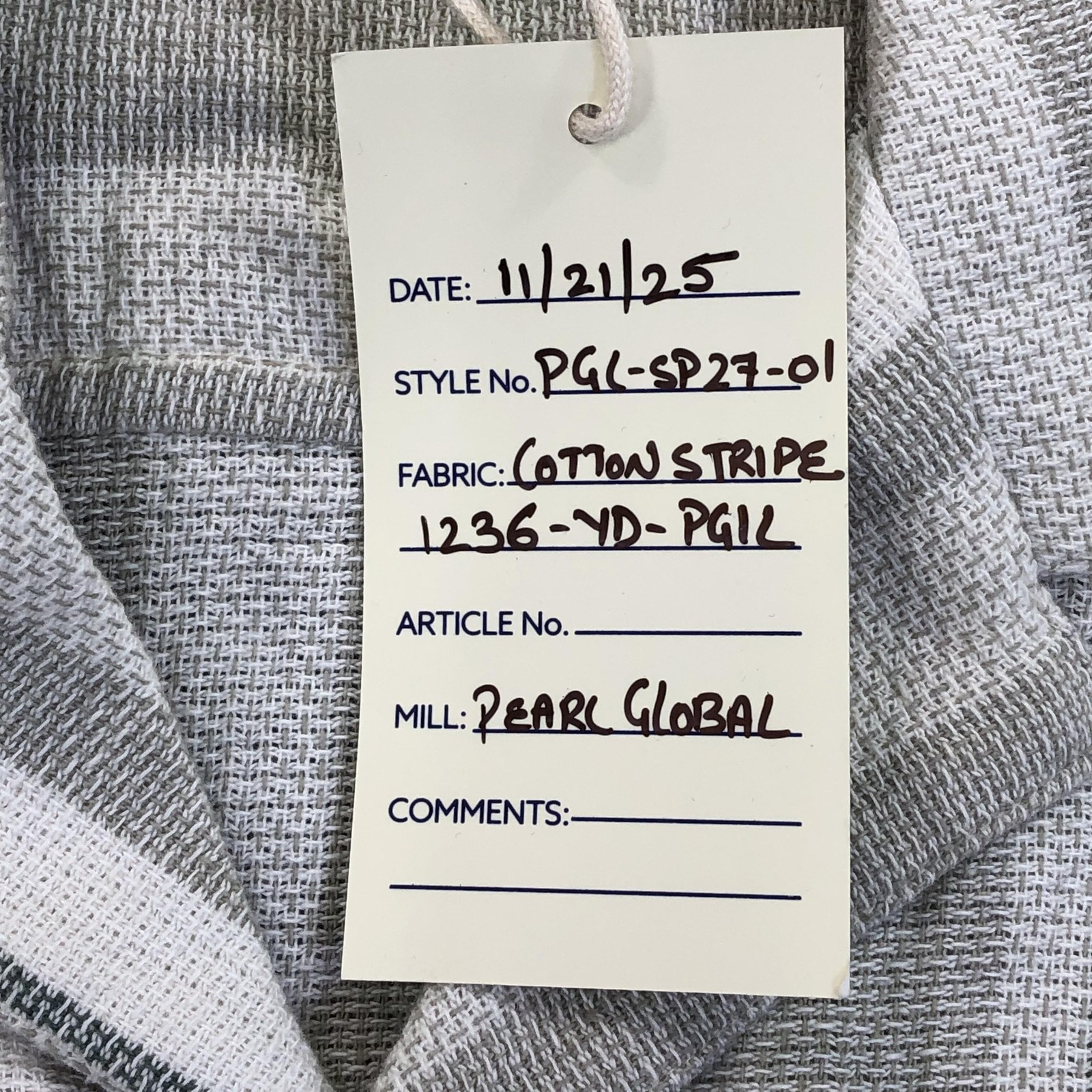 Pearl Global Shirt Mens Medium Gray Stripe Short Sleeve Button Up Woven Casual