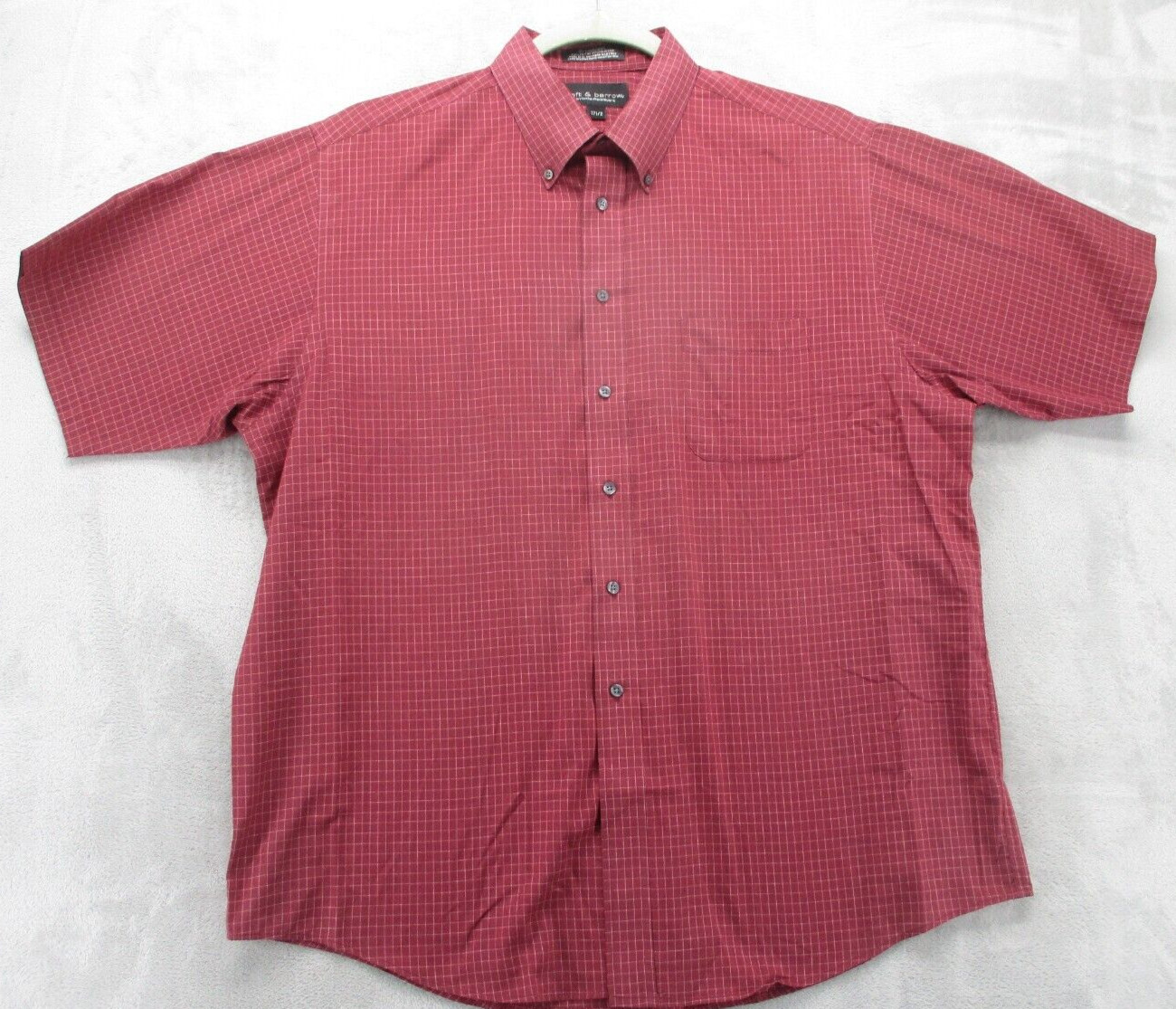 Croft & Barrow Button Up Shirt Men’s X-Large Red with White Geometric Pattern