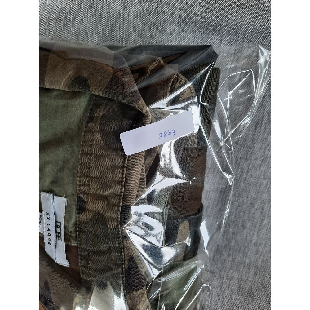 Dope Men 2XL Utility Camp Military Green Button Shirt Short Sleeve Pure Cotton
