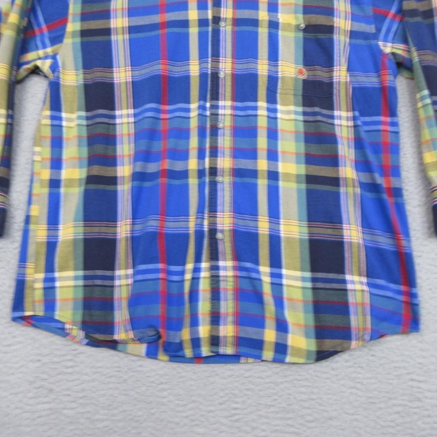 Twenty X Plaid Shirt Mens XL Long Sleeve Blue Multicolor Button Front Pocket