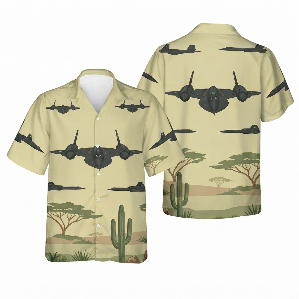 Lockheed SR-71 Blackbird Iconic Spy Plane Hawaiian Shirt, Friends Gift