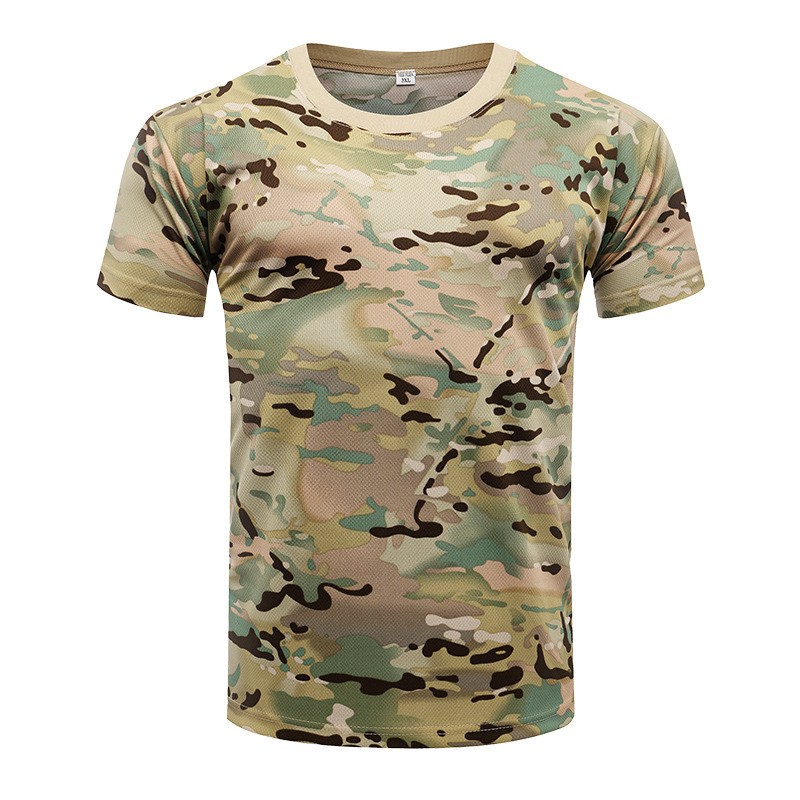3D camouflage print crew neck casual short sleeve quick-dry T-shirt