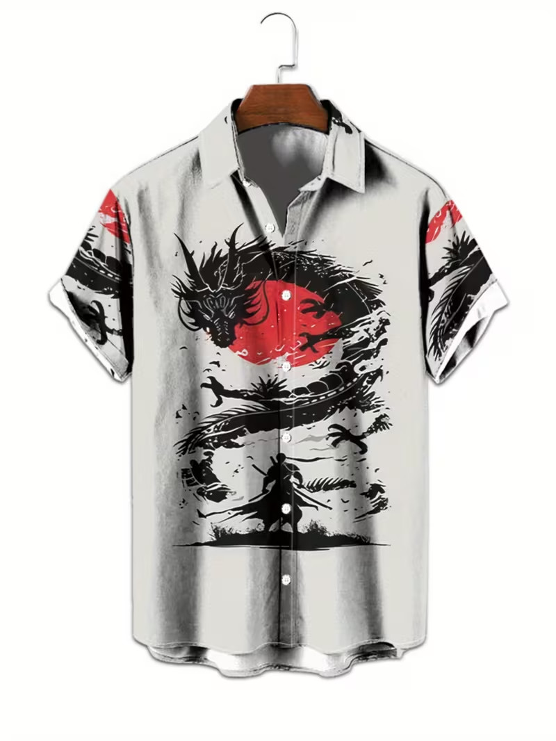 Black with Red Hawaiian Shirt – Adults & Youth