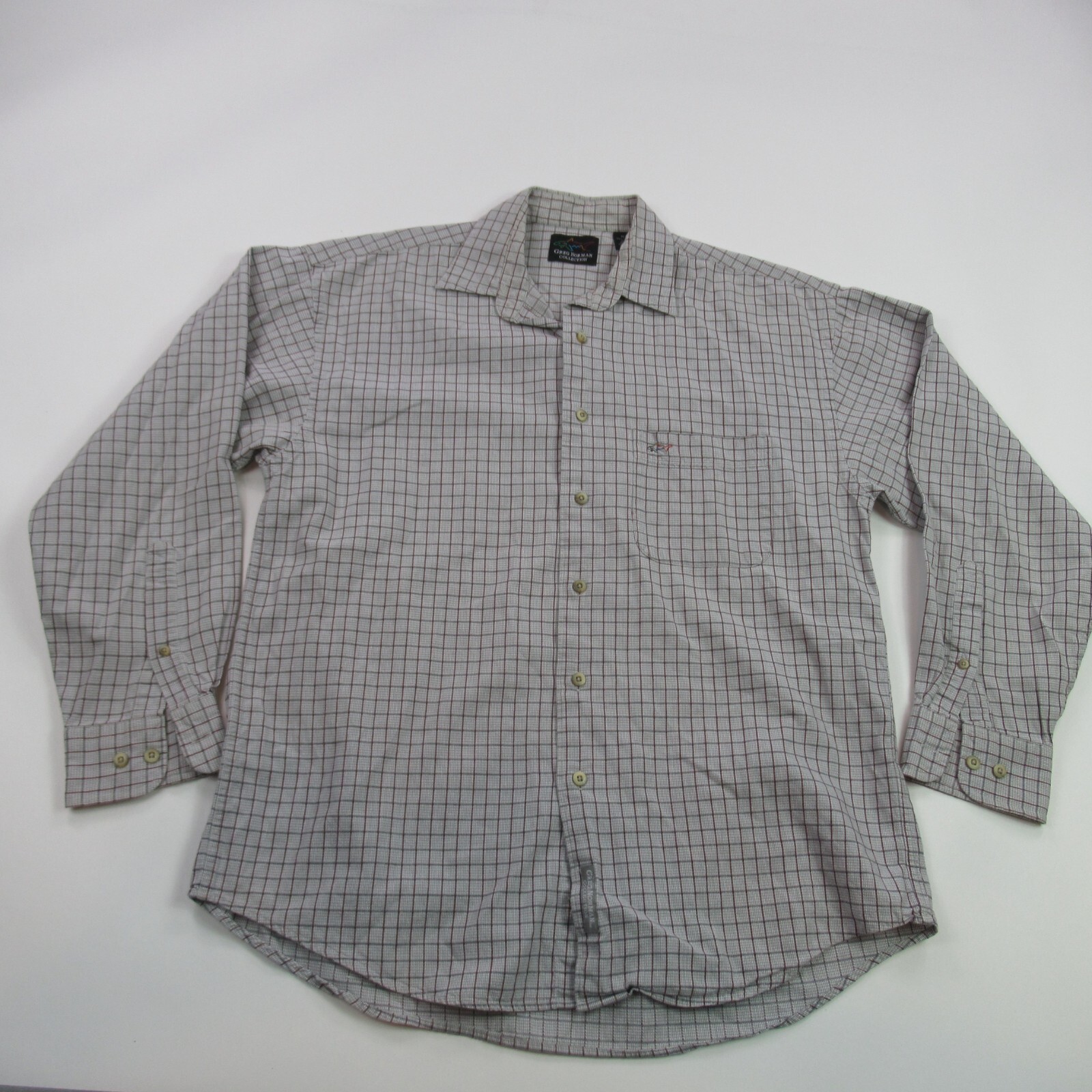 Greg Norman Shirt Mens Medium Long Sleeve Button Up Pocket Outdoors Checks