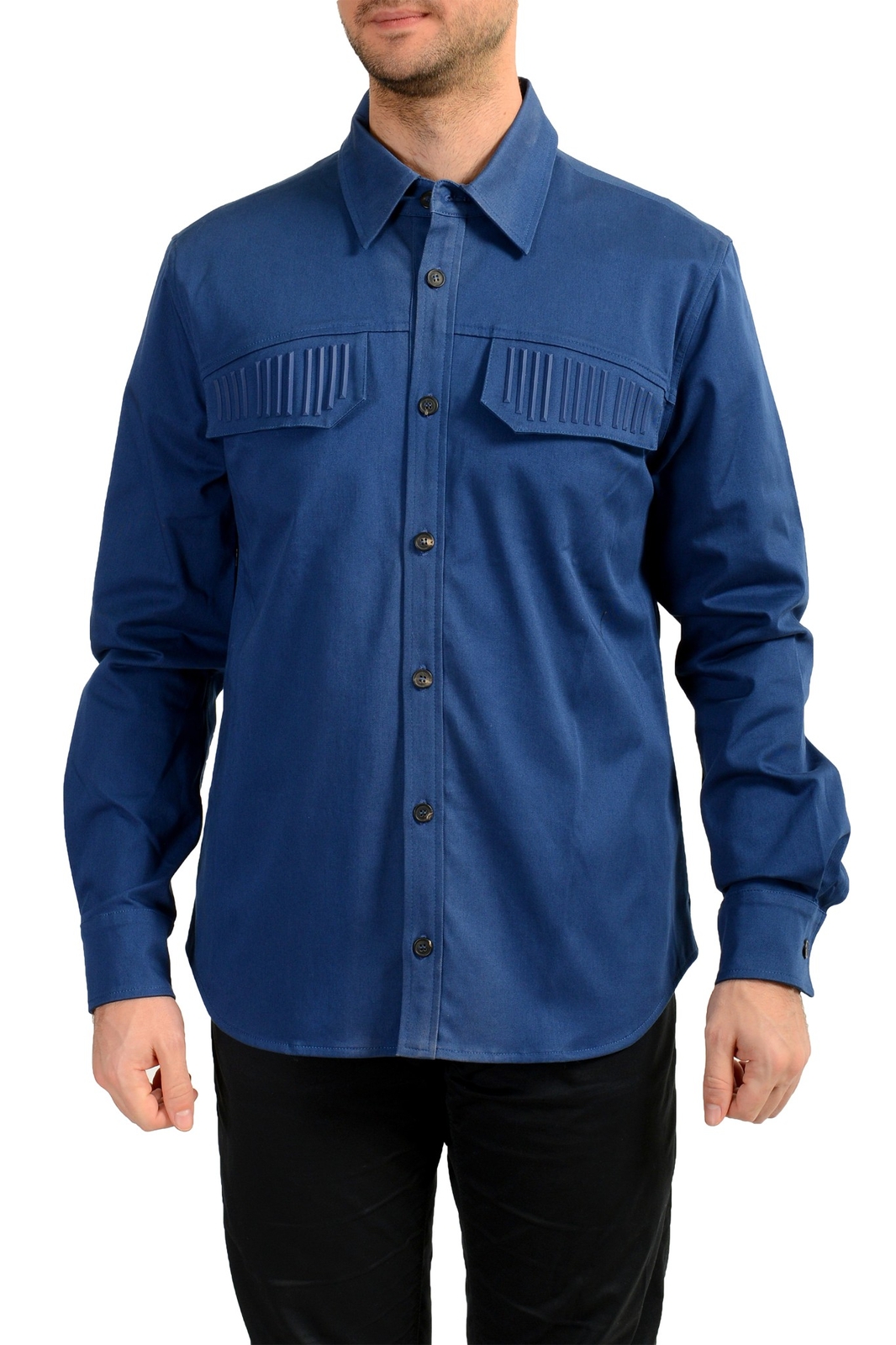 Scuderia Ferrari Men’s Blue Button Down Long Sleeve Casual Shirt US L IT 52
