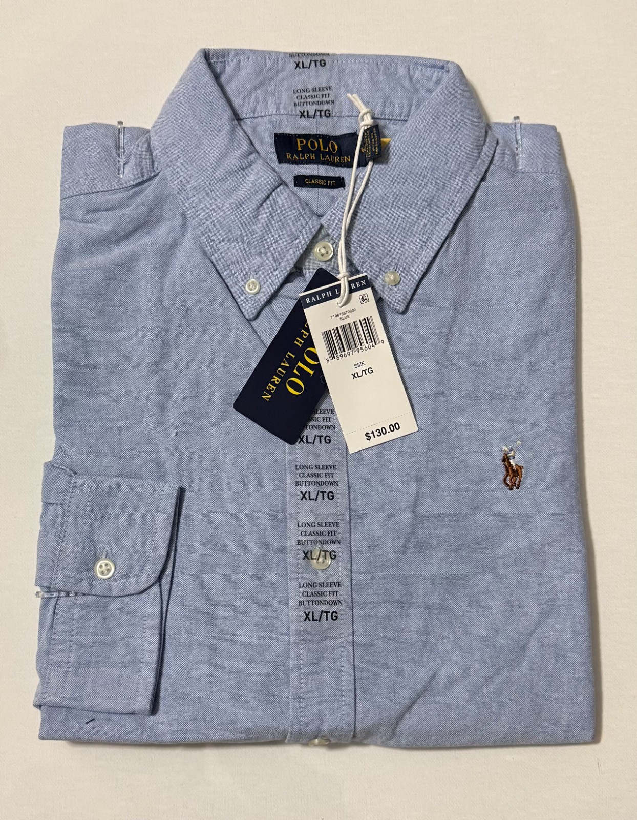 Polo Ralph Lauren The Iconic Oxford Shirt Classic Fit – Blue – Retail $130
