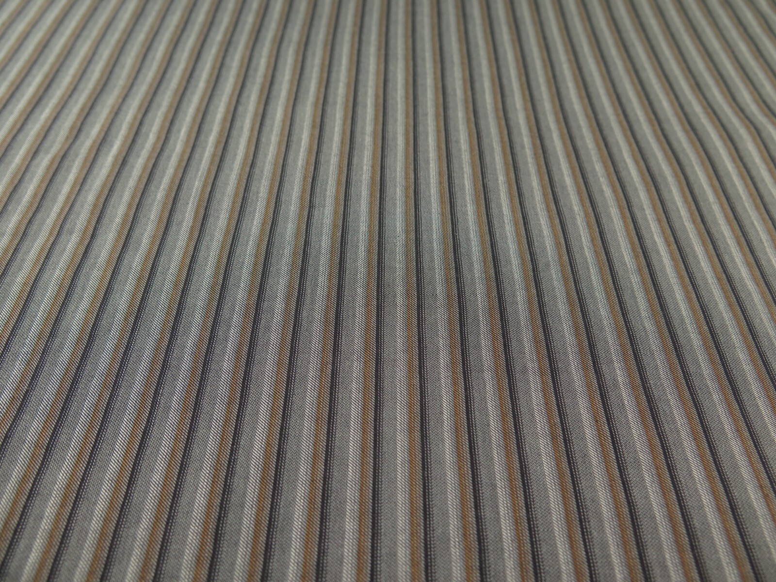 Ermenegildo Zegna City Men Pure Cotton Gray Brown Striped Casual Shirt Large EUC